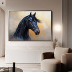 Horses 186 Canvas Art 18" x 24" / 45 x 60 cm / Black