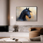 Horses 186 Canvas Art 18" x 24" / 45 x 60 cm / Black