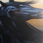 Horses 186 Canvas Art 18" x 24" / 45 x 60 cm / Black