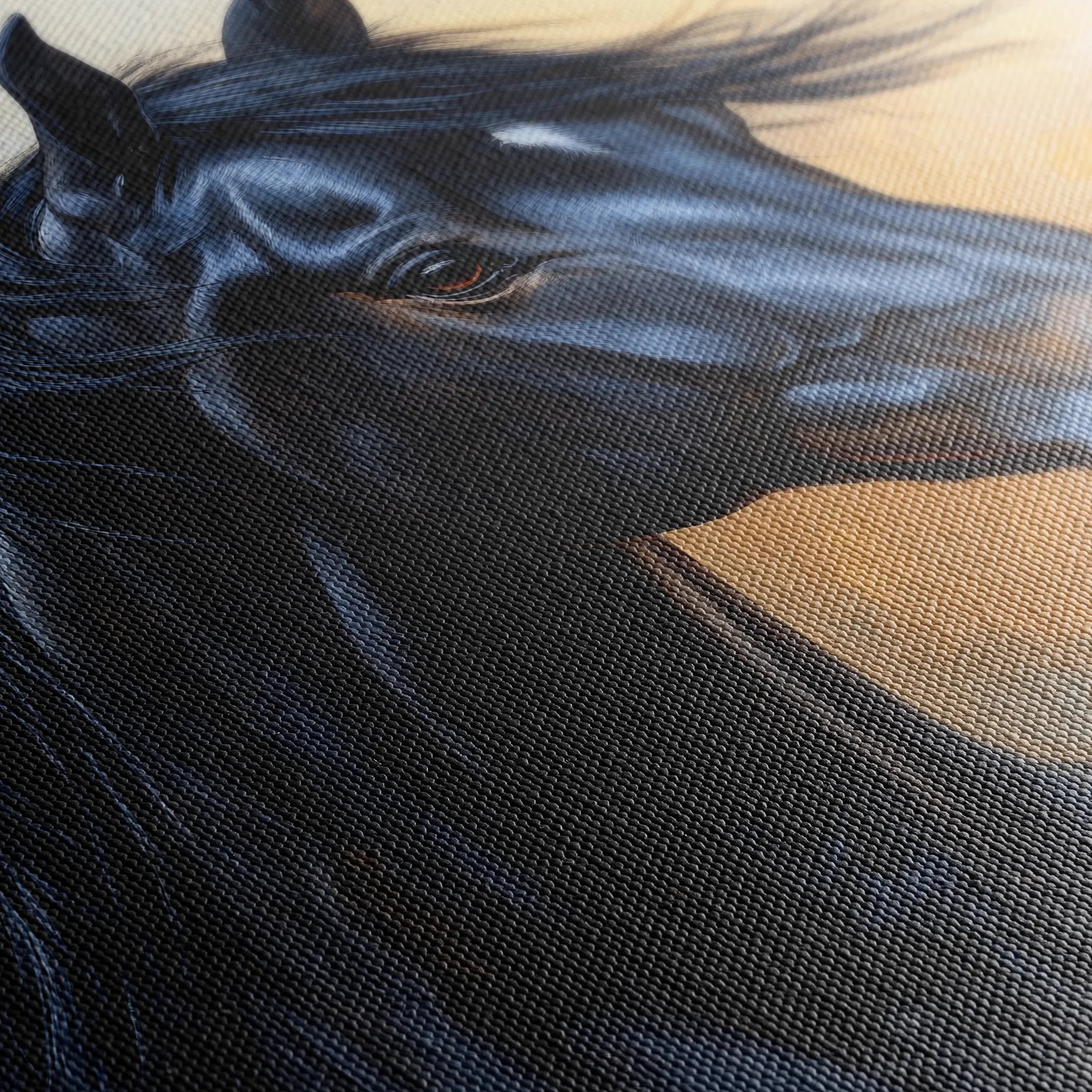 Horses 186 Canvas Art 18" x 24" / 45 x 60 cm / Black
