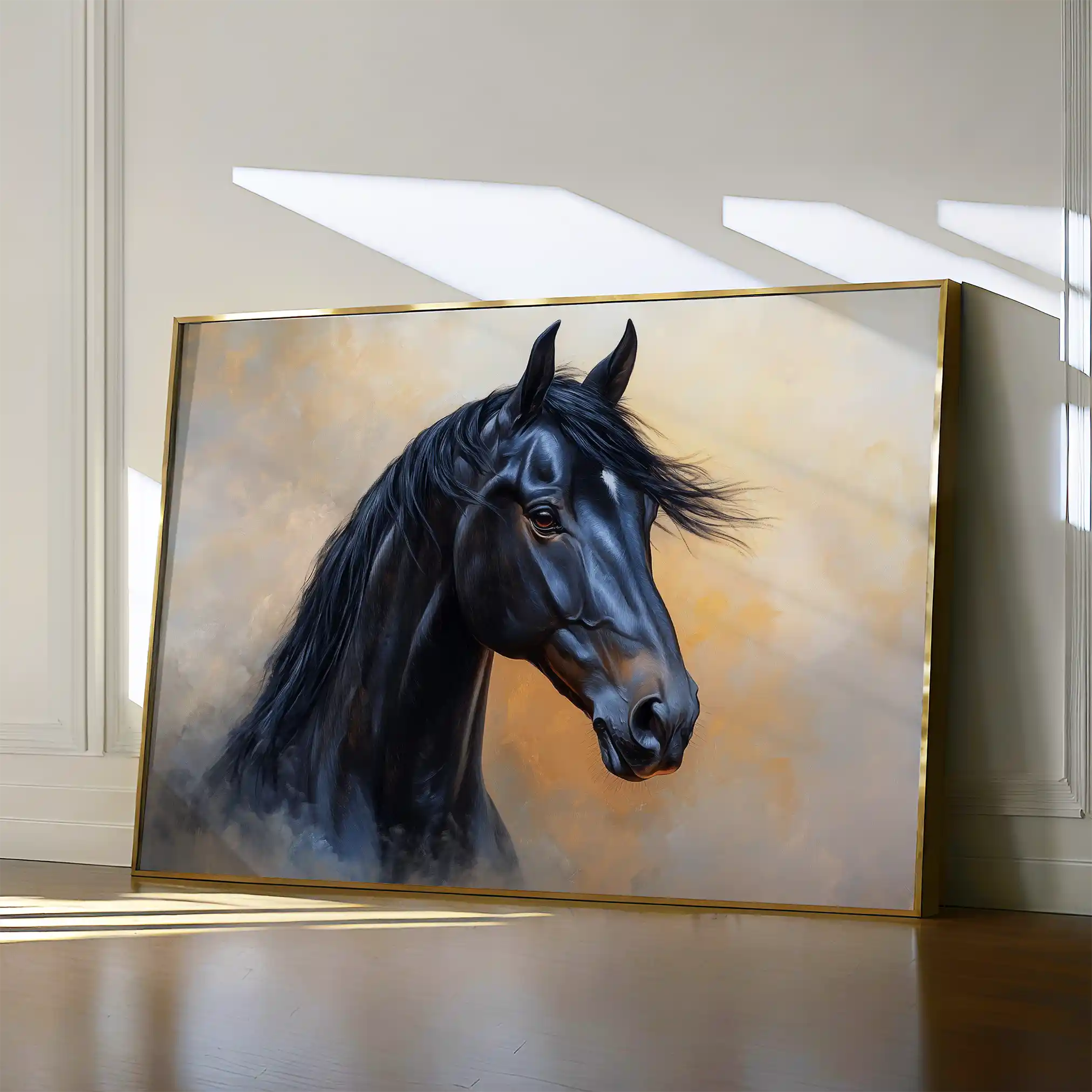 Horses 186 Canvas Art 60 x 40 cm / Black