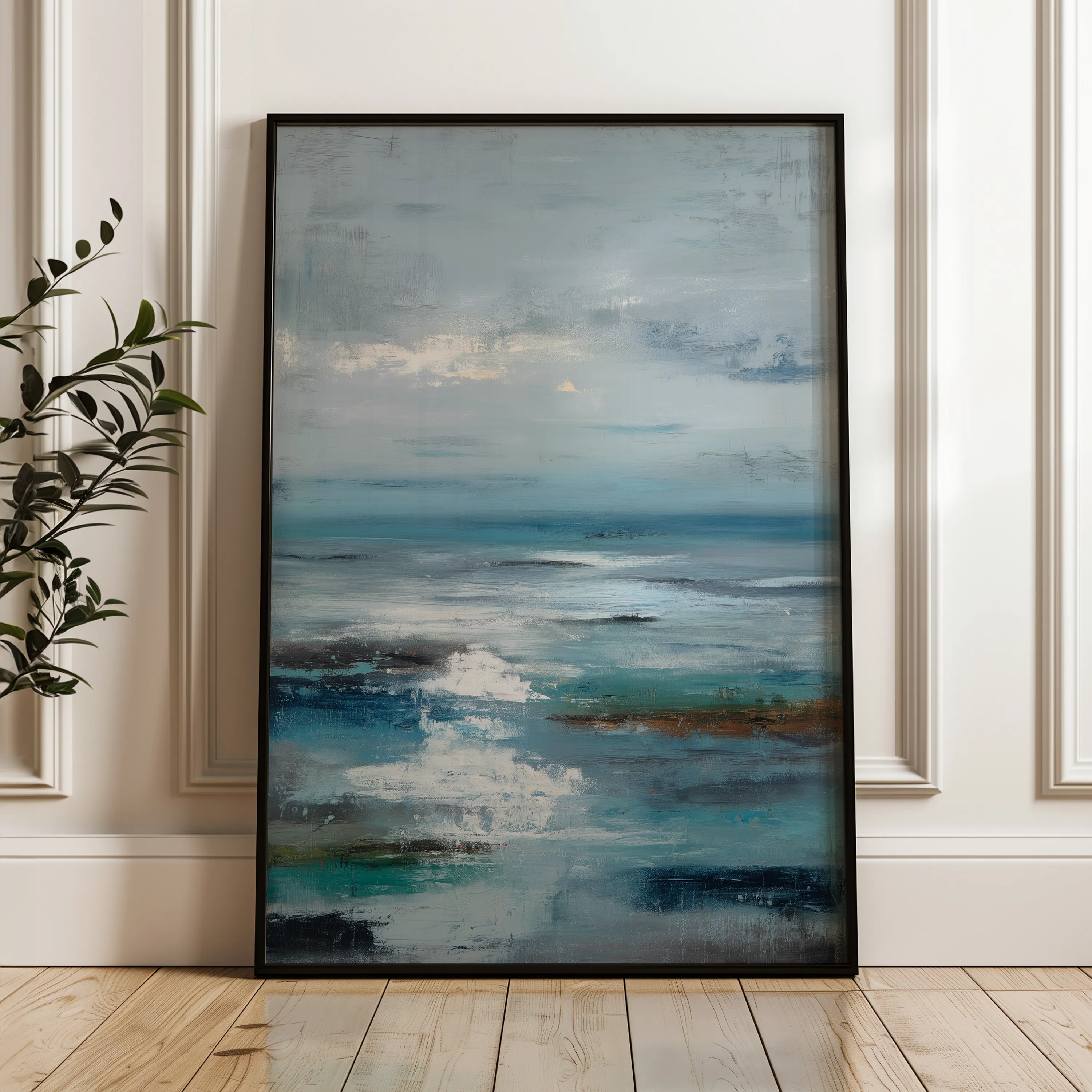Abstract 1861 Canvas Art 18" x 24" / 45 x 60 cm / Black
