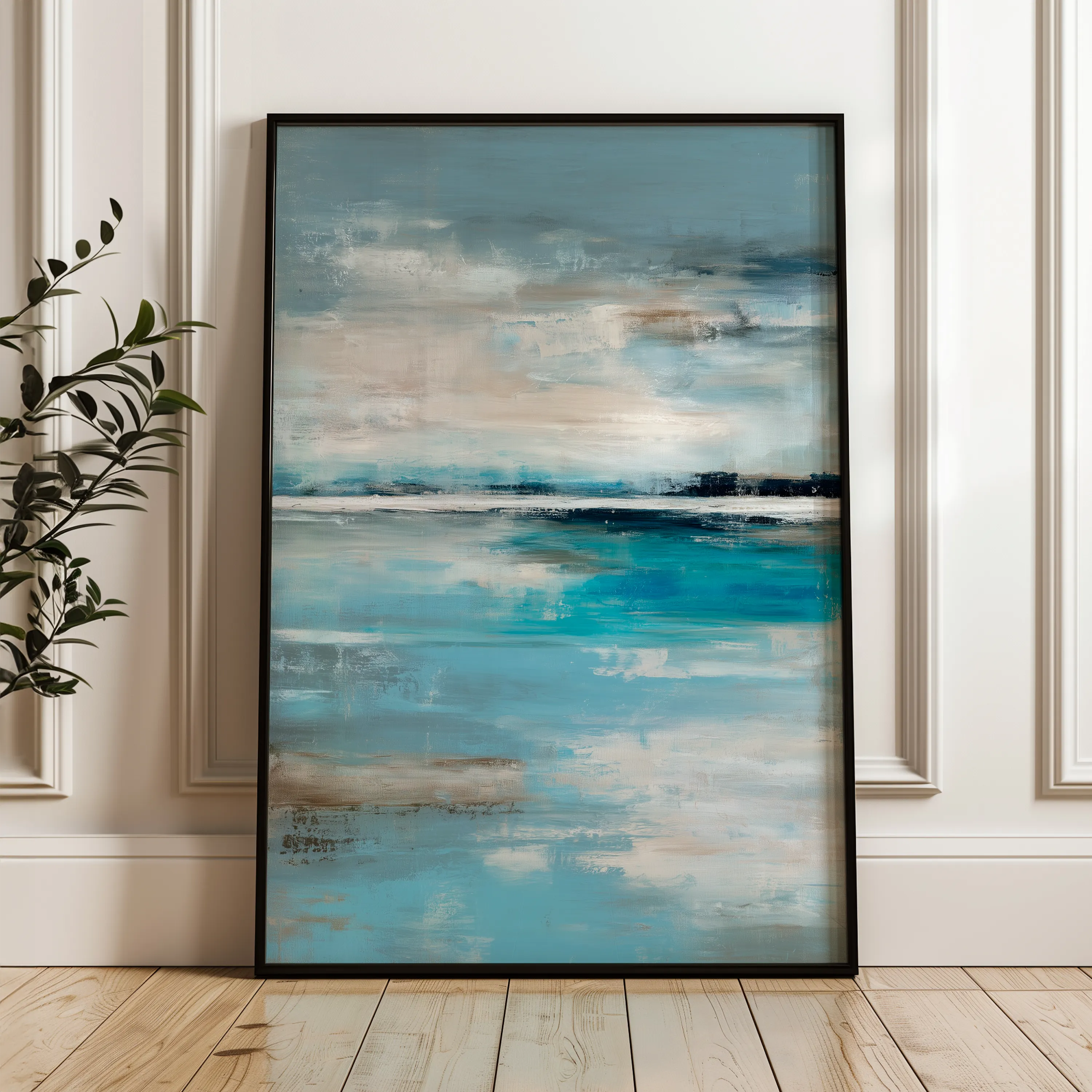 Abstract 1863 Canvas Art 18" x 24" / 45 x 60 cm / Black