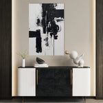 Abstract 1864 Canvas Art 18" x 24" / 45 x 60 cm / Black
