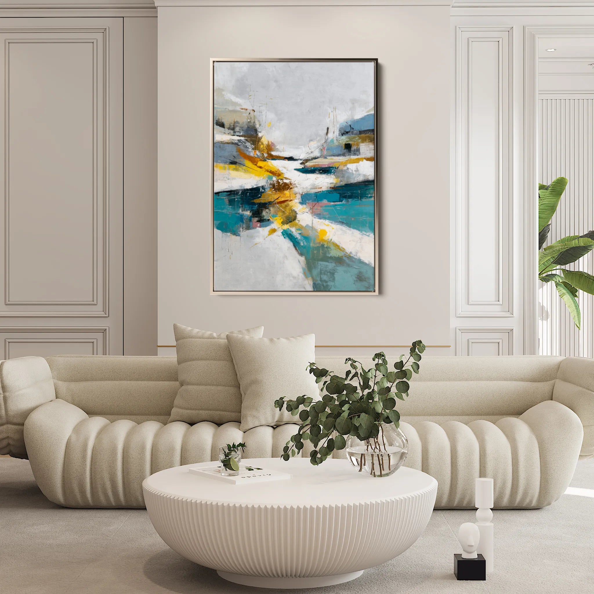 Abstract 1865 Canvas Art 18" x 24" / 45 x 60 cm / Black
