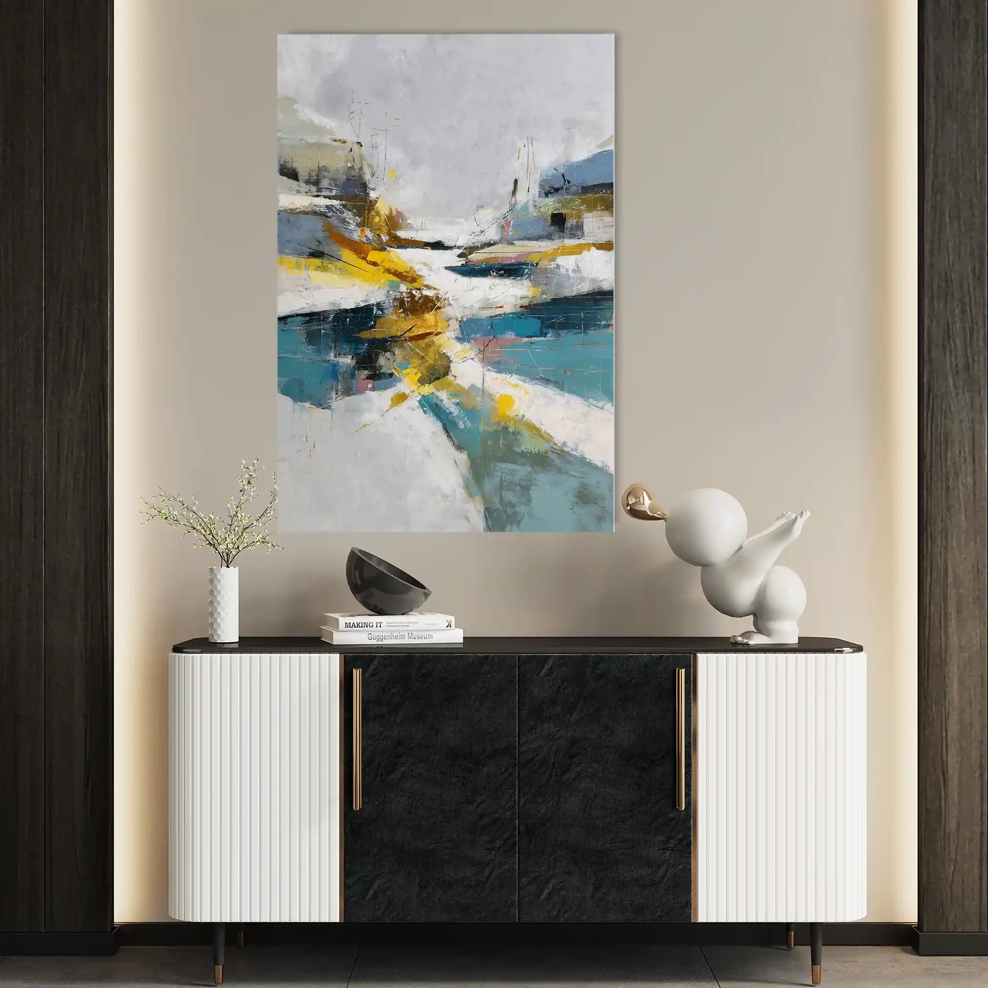 Abstract 1865 Canvas Art 60 x 40 cm / Black