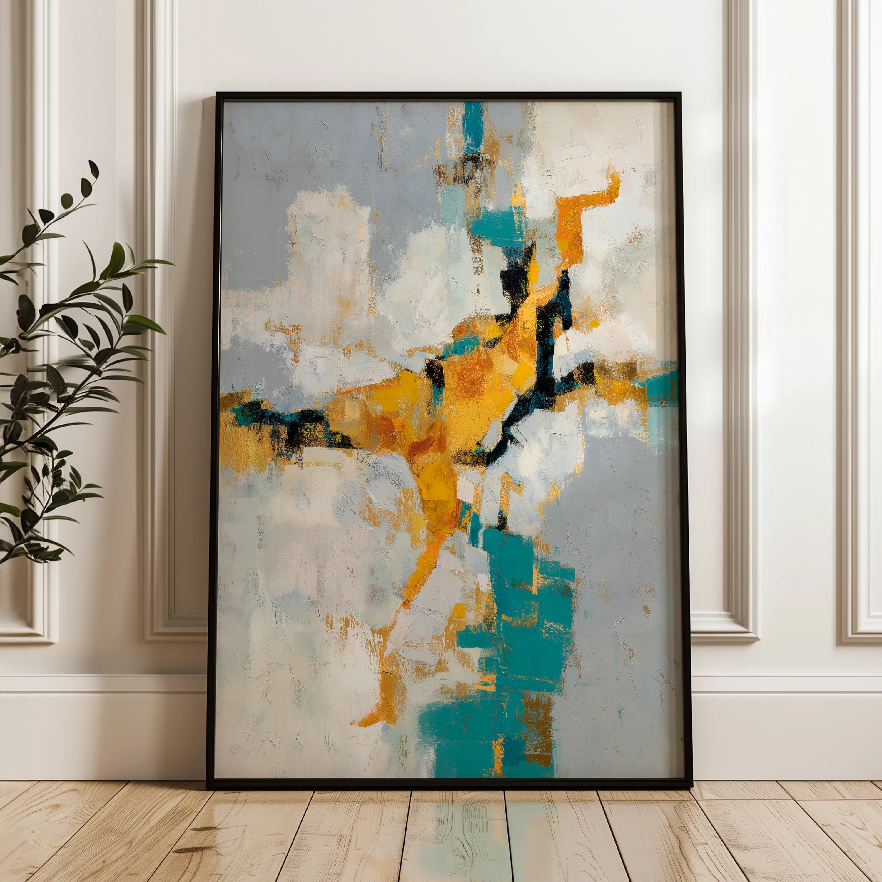 Abstract 1866 Canvas Art 18" x 24" / 45 x 60 cm / Black