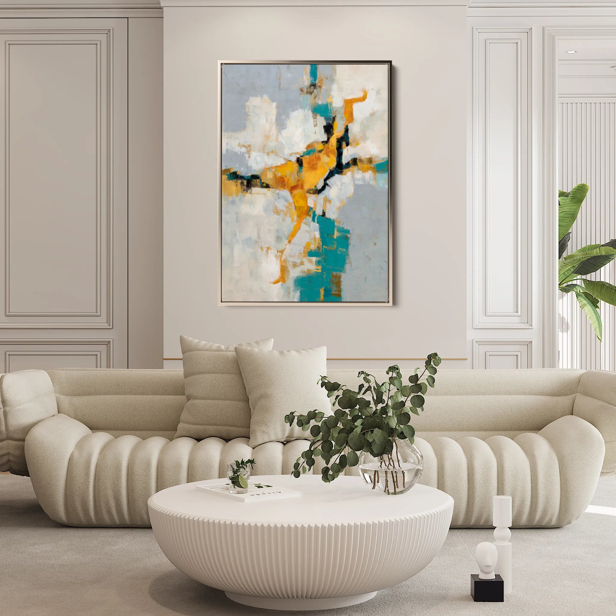 Abstract 1866 Canvas Art 18" x 24" / 45 x 60 cm / Black