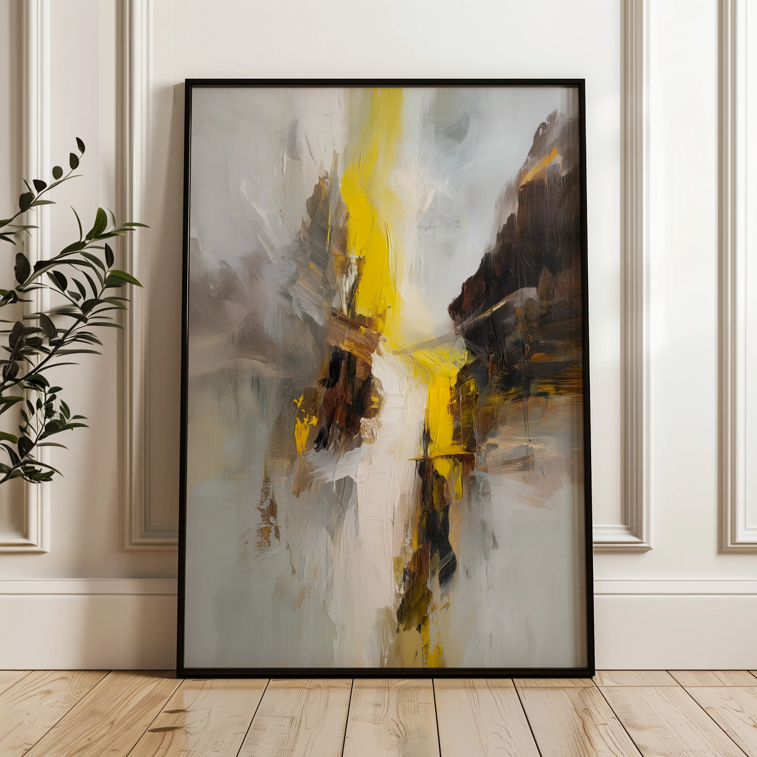Abstract 1867 Canvas Art 18" x 24" / 45 x 60 cm / Black