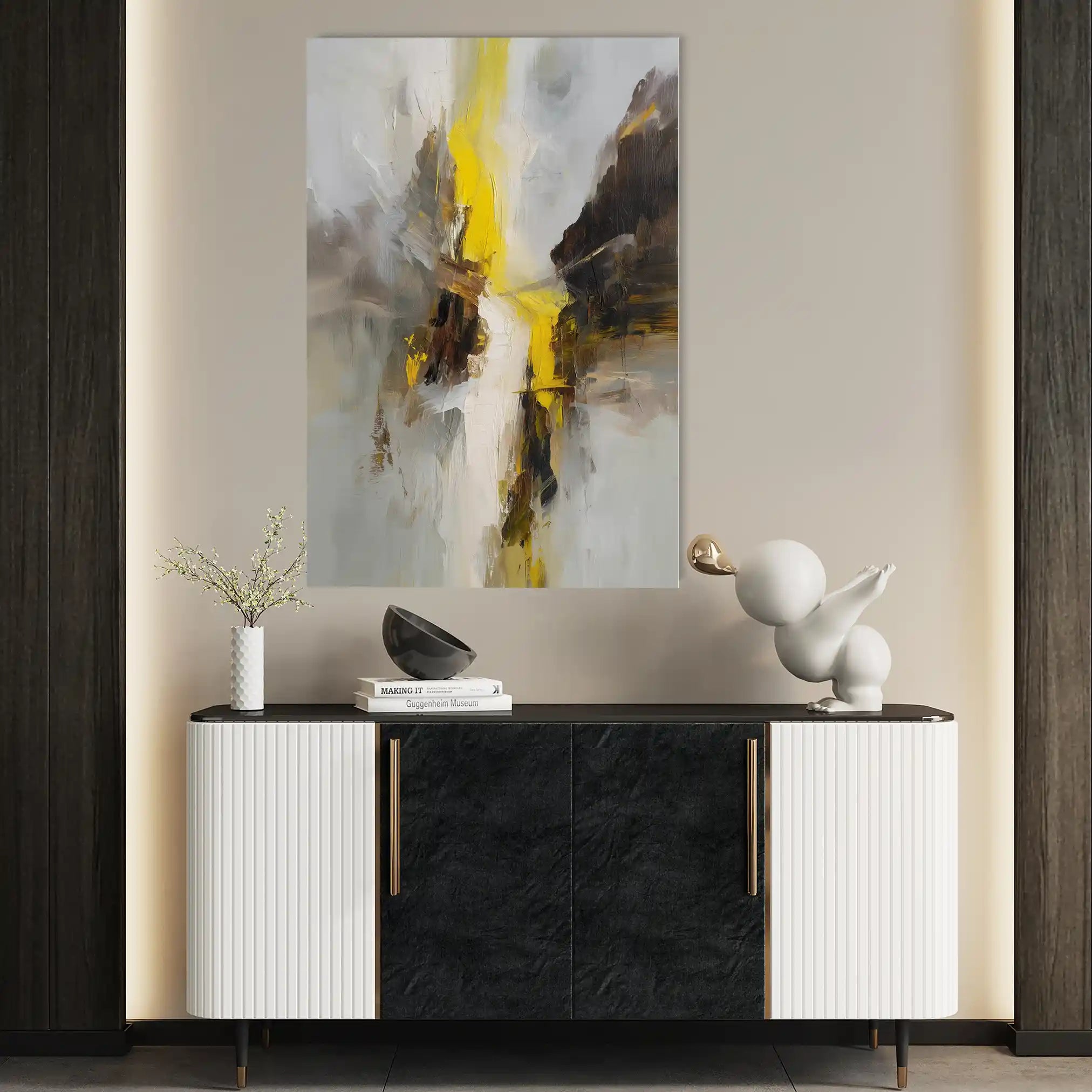 Abstract 1867 Canvas Art 60 x 40 cm / Black