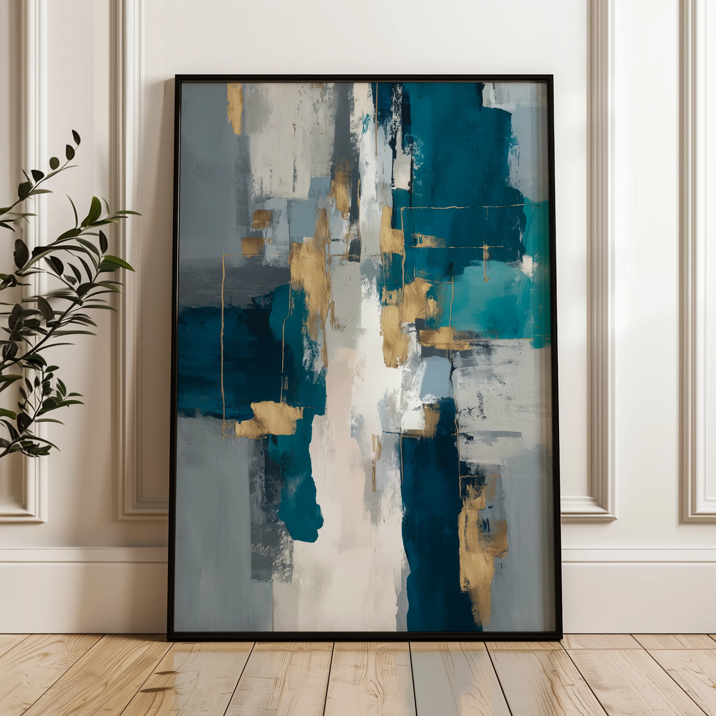 Abstract 1868 Canvas Art 18" x 24" / 45 x 60 cm / Black