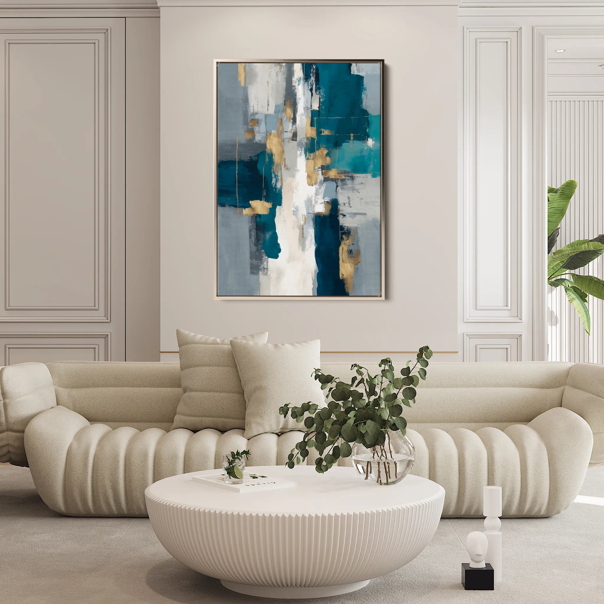 Abstract 1868 Canvas Art 18" x 24" / 45 x 60 cm / Black