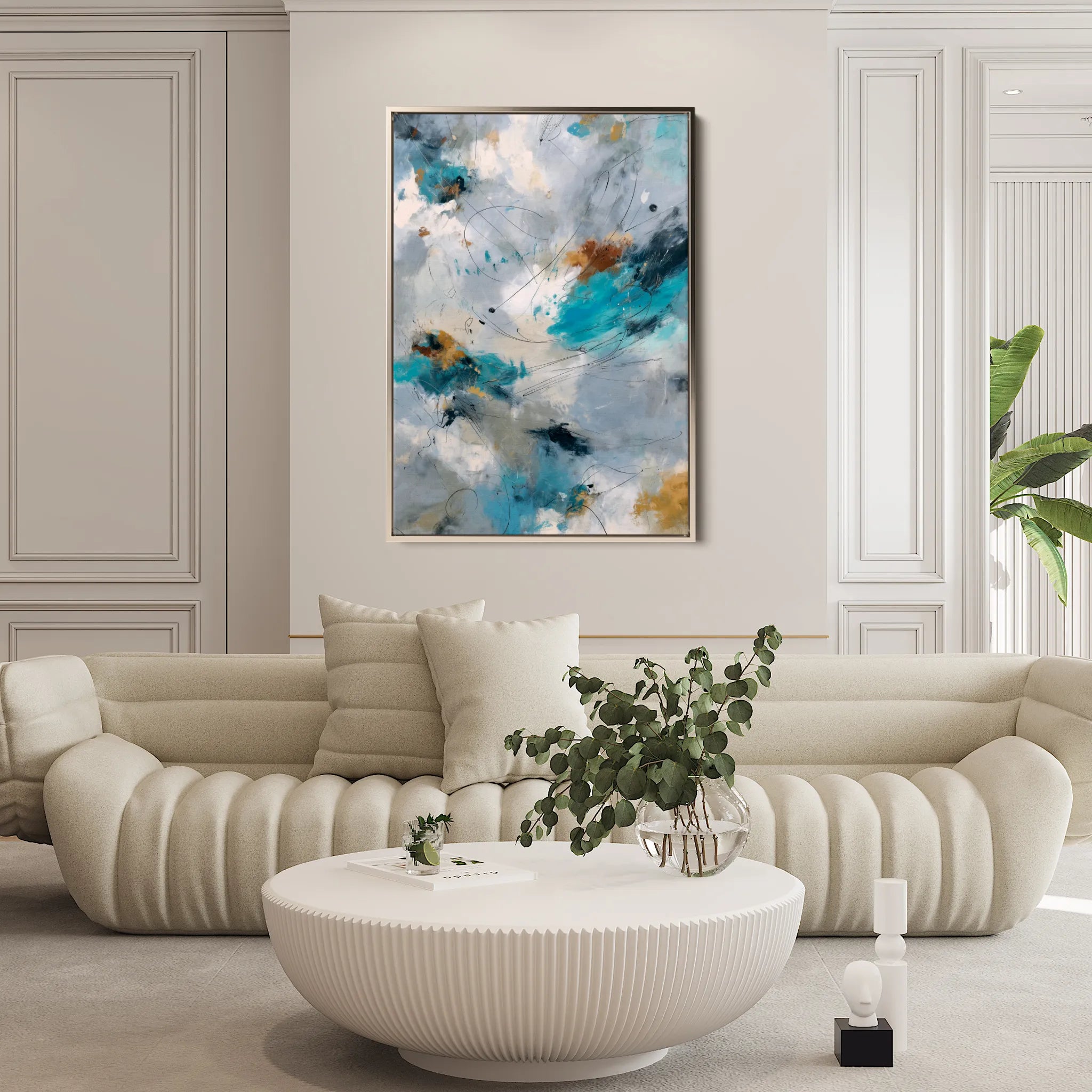Abstract 1869 Canvas Art 18" x 24" / 45 x 60 cm / Black