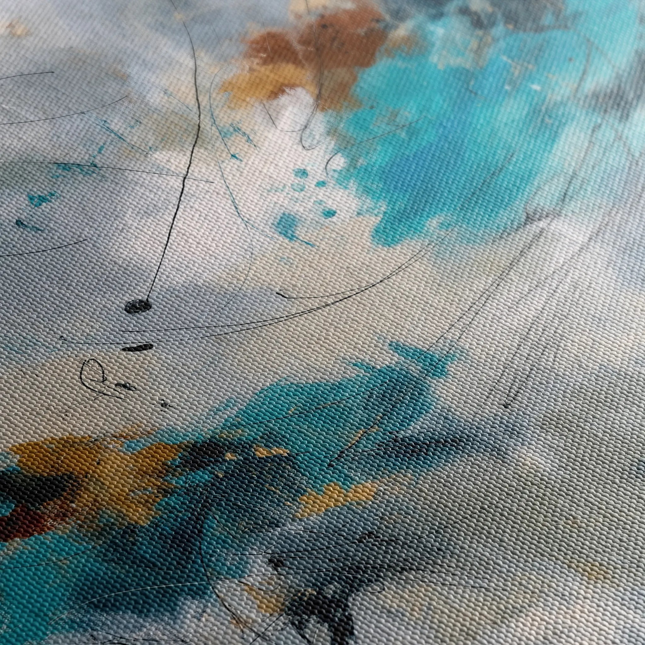 Abstract 1869 Canvas Art 18" x 24" / 45 x 60 cm / Black