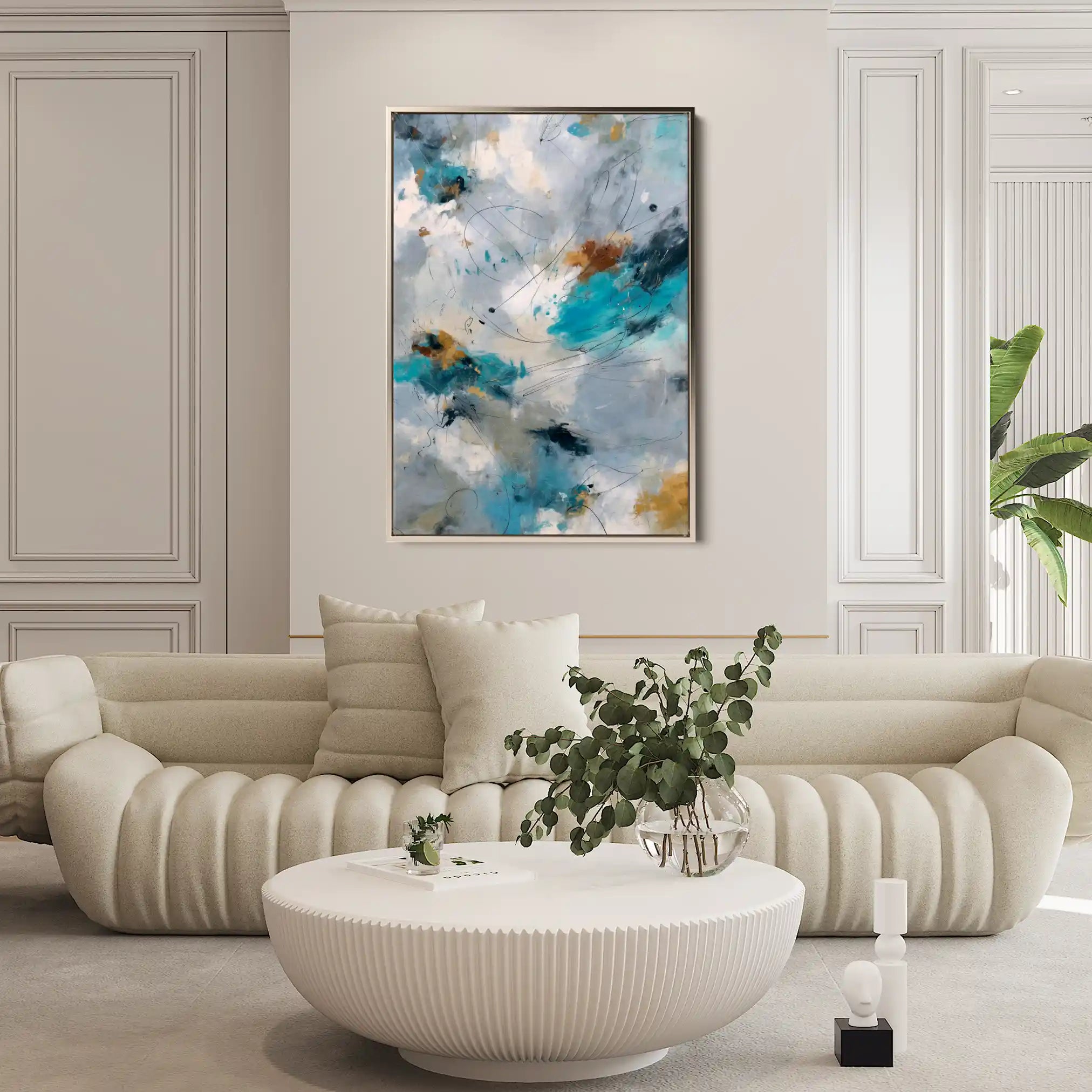 Abstract 1869 Canvas Art 60 x 40 cm / Black