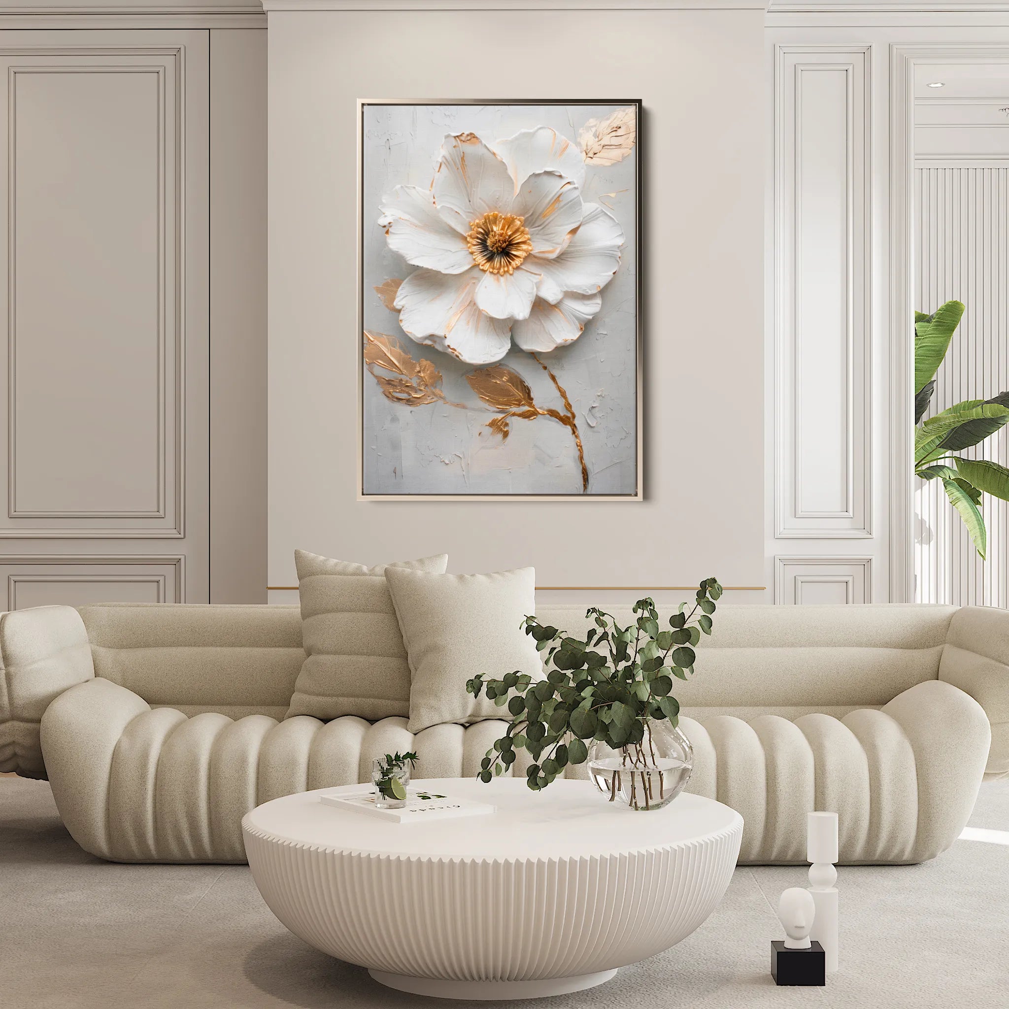 Floral 187 Canvas Art 18" x 24" / 45 x 60 cm / Black