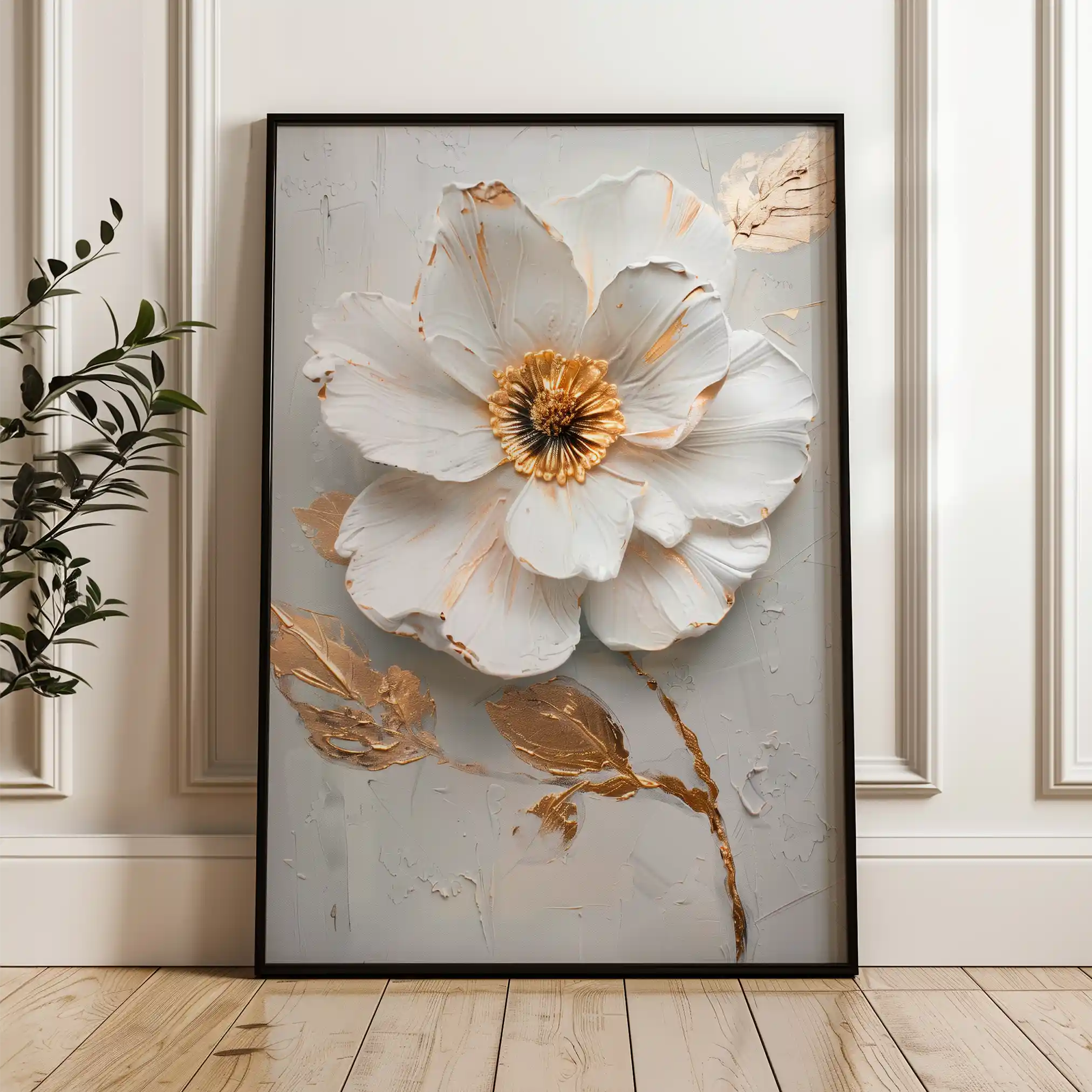 Floral 187 Canvas Art 60 x 40 cm / Black