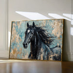 Horses 187 Canvas Art 18" x 24" / 45 x 60 cm / Black