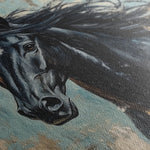 Horses 187 Canvas Art 18" x 24" / 45 x 60 cm / Black