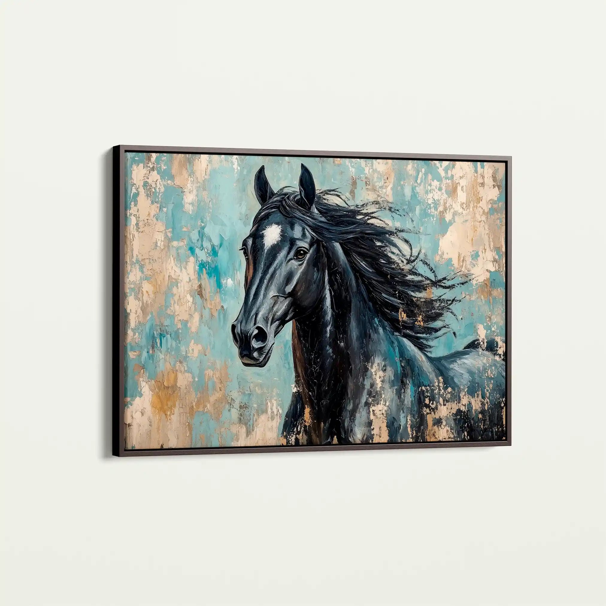 Horses 187 Canvas Art 60 x 40 cm / Black