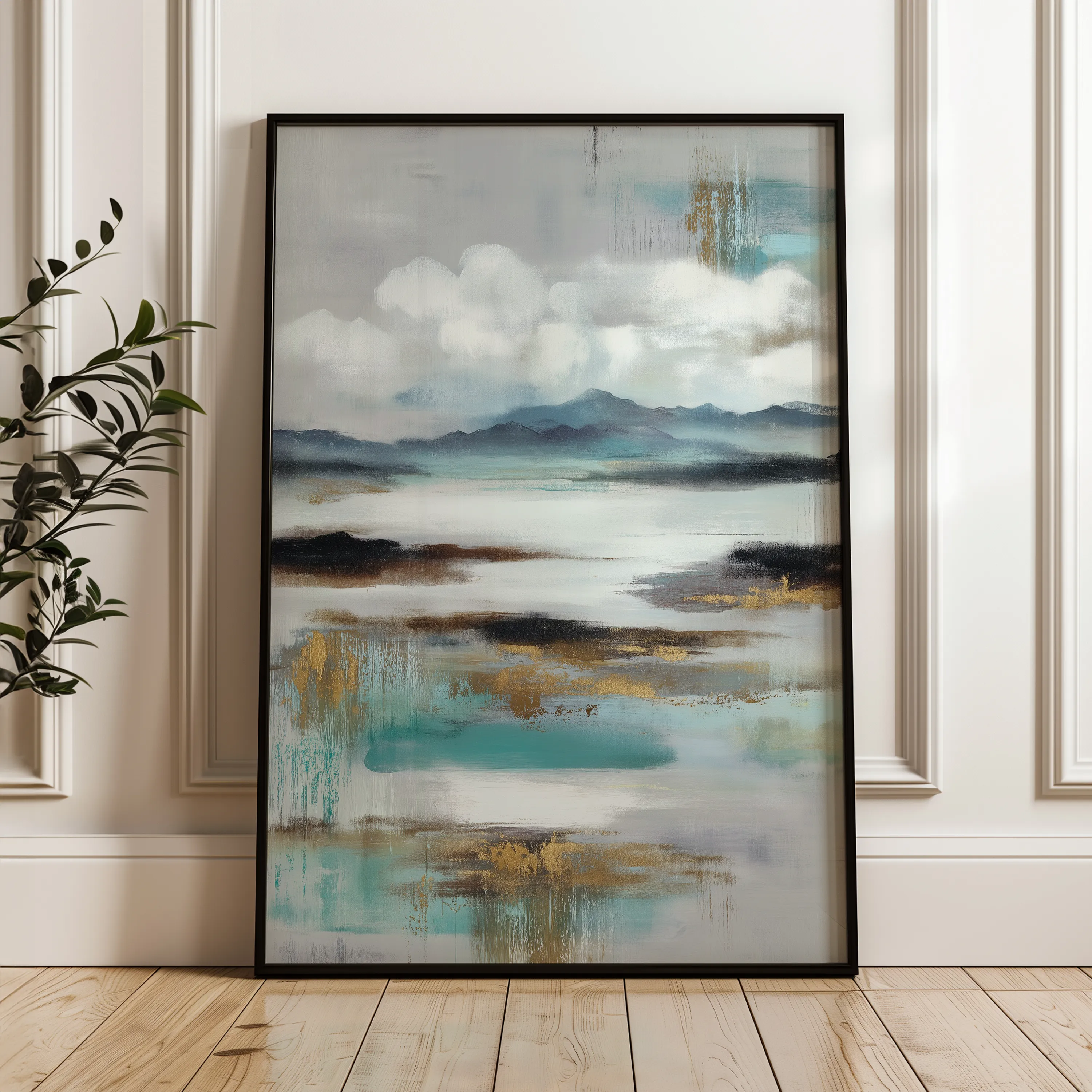 Abstract 1871 Canvas Art 18" x 24" / 45 x 60 cm / Black