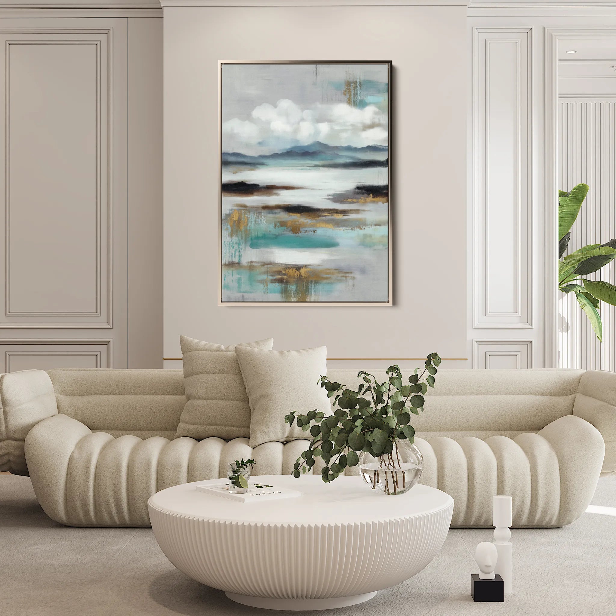 Abstract 1871 Canvas Art 18" x 24" / 45 x 60 cm / Black