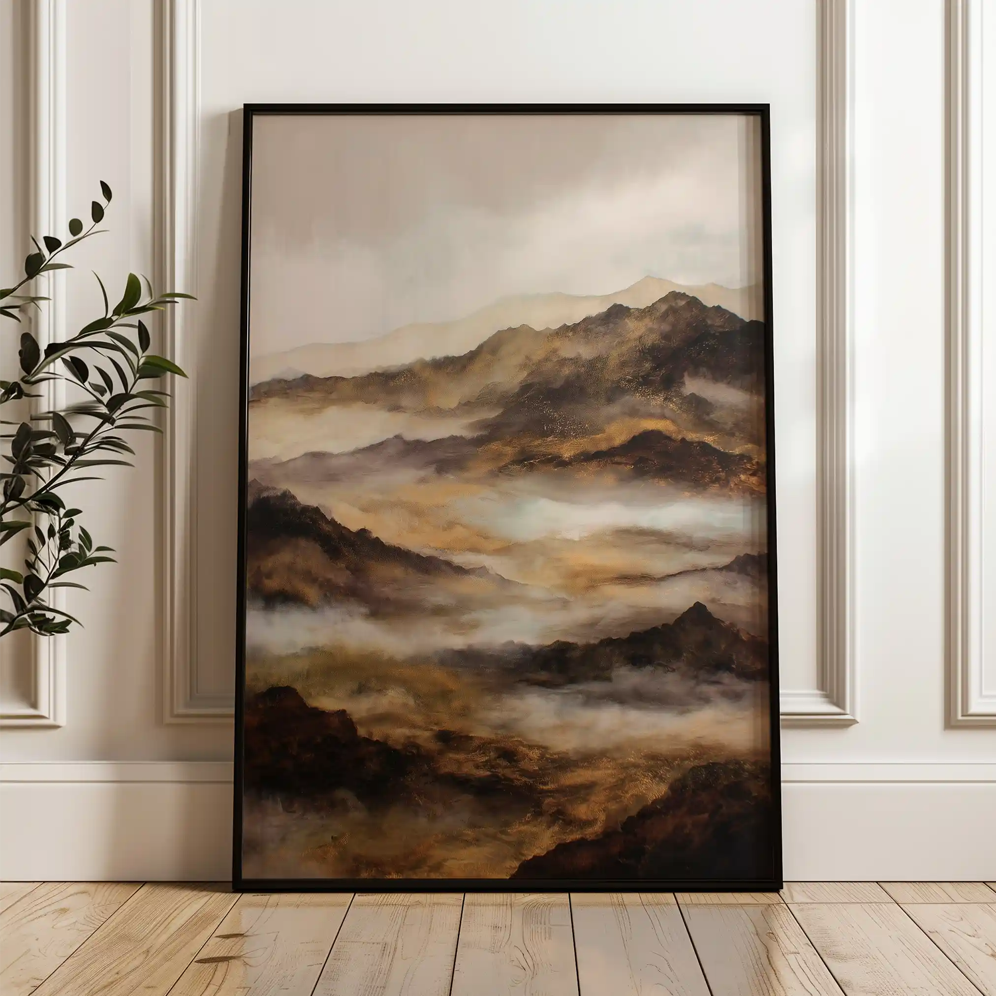 Abstract 1872 Canvas Art 18" x 24" / 45 x 60 cm / Black