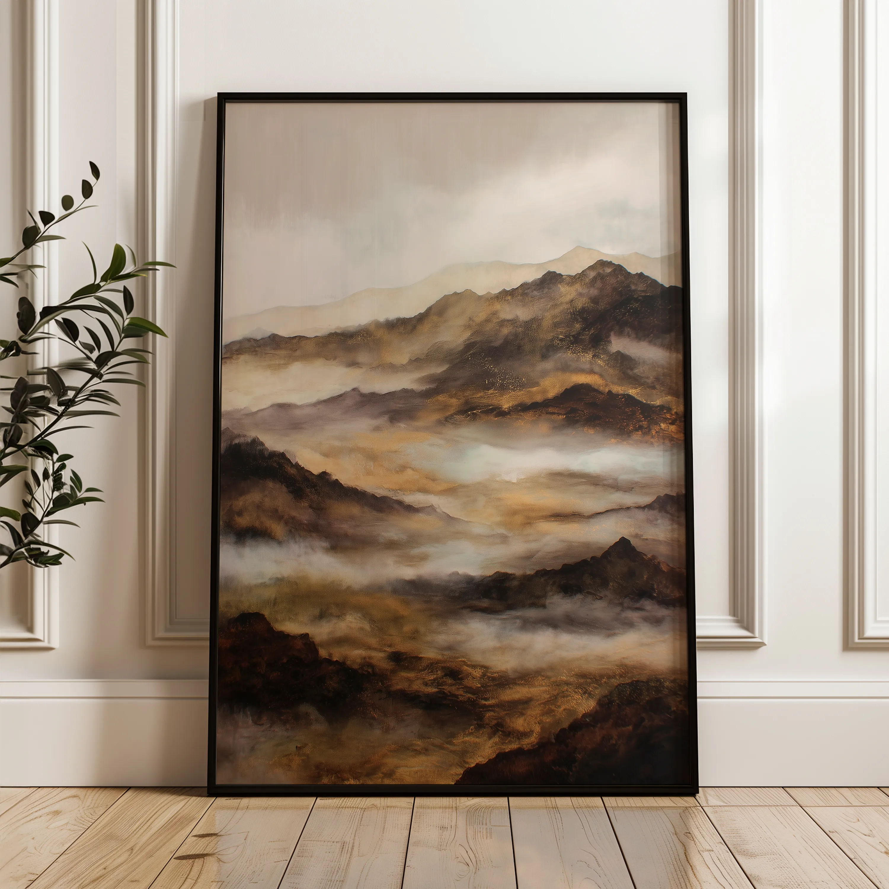 Abstract 1872 Canvas Art 18" x 24" / 45 x 60 cm / Black