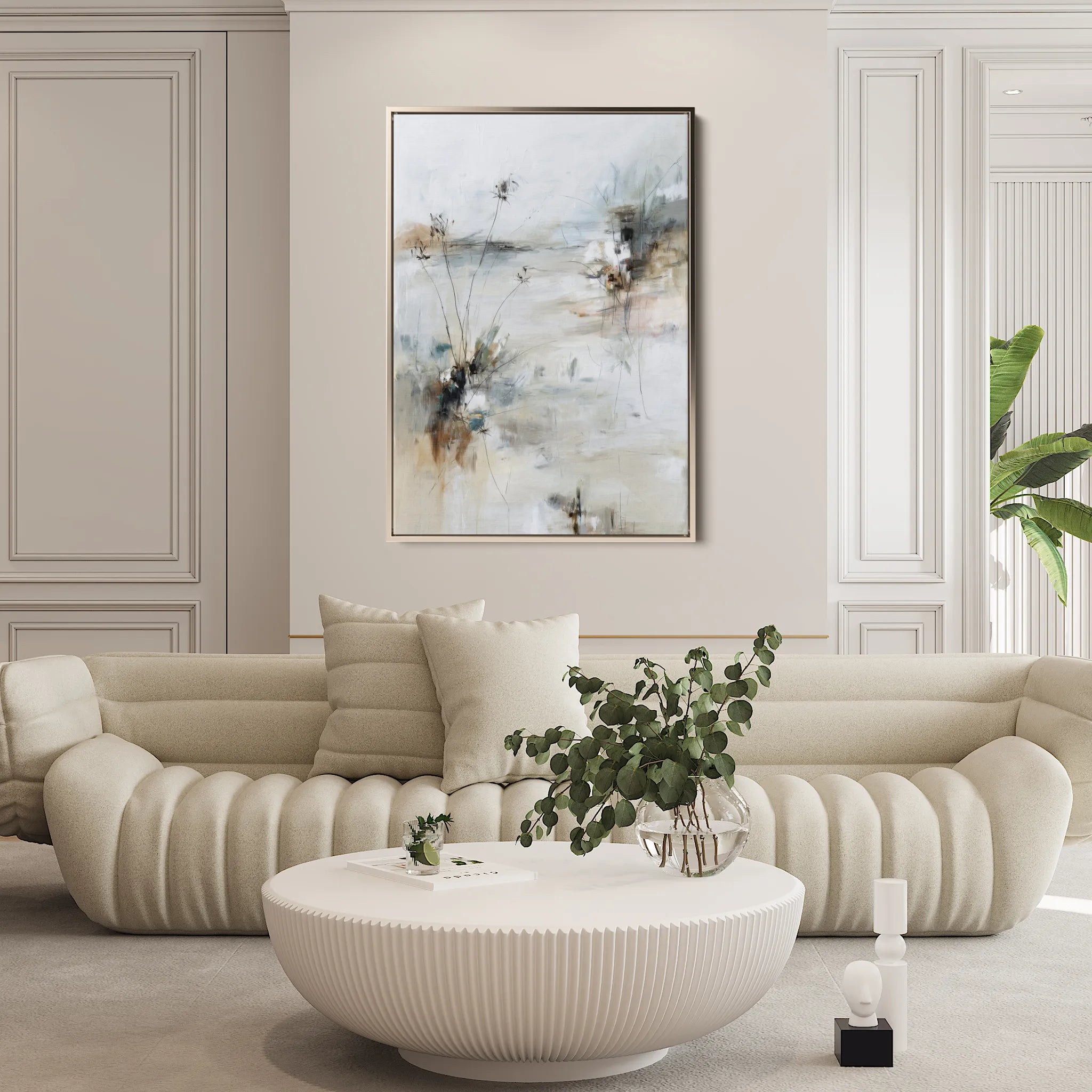 Abstract 1873 Canvas Art 18" x 24" / 45 x 60 cm / Black