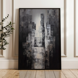 Abstract 1874 Canvas Art 18" x 24" / 45 x 60 cm / Black