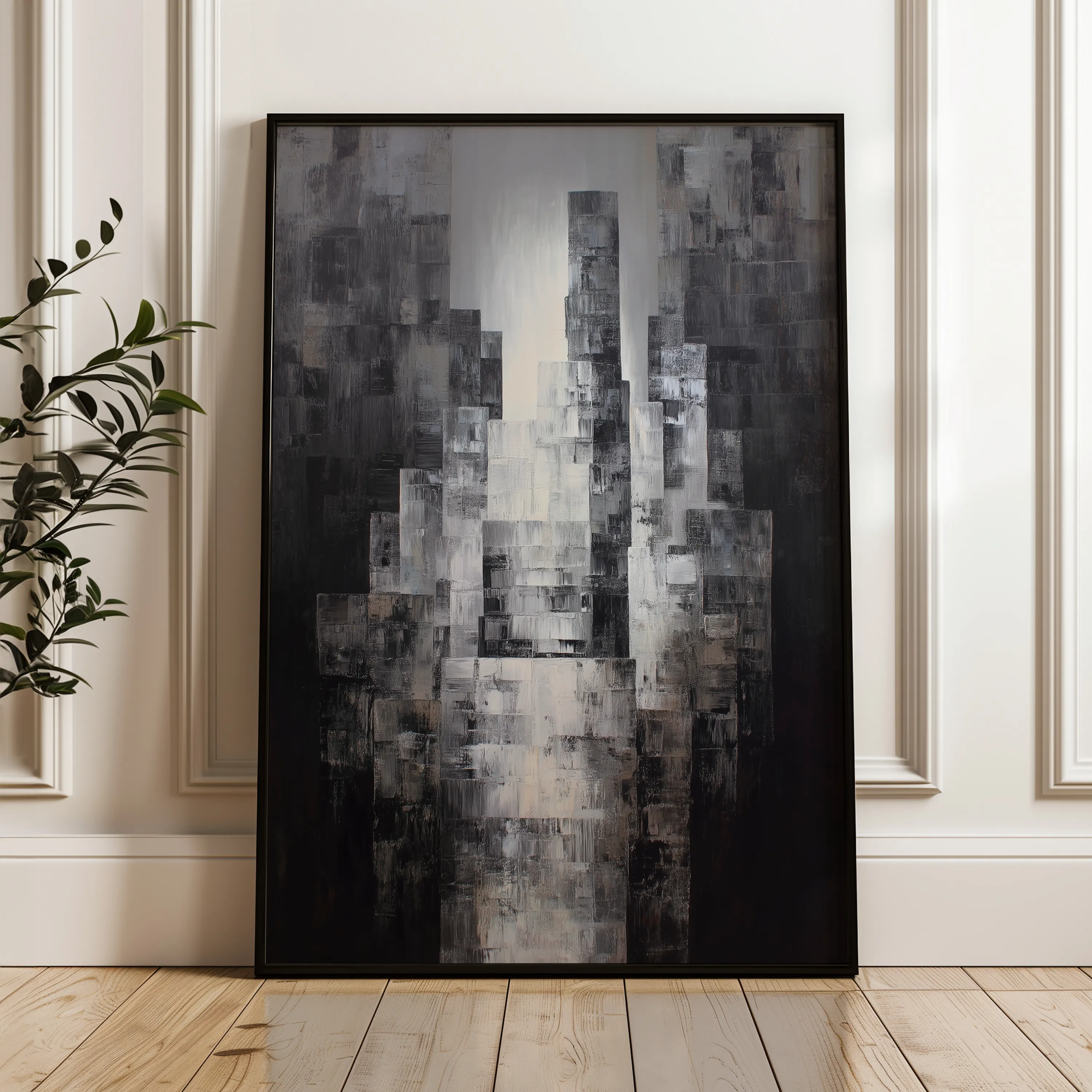 Abstract 1874 Canvas Art 18" x 24" / 45 x 60 cm / Black