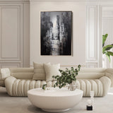 Abstract 1874 Canvas Art 18" x 24" / 45 x 60 cm / Black