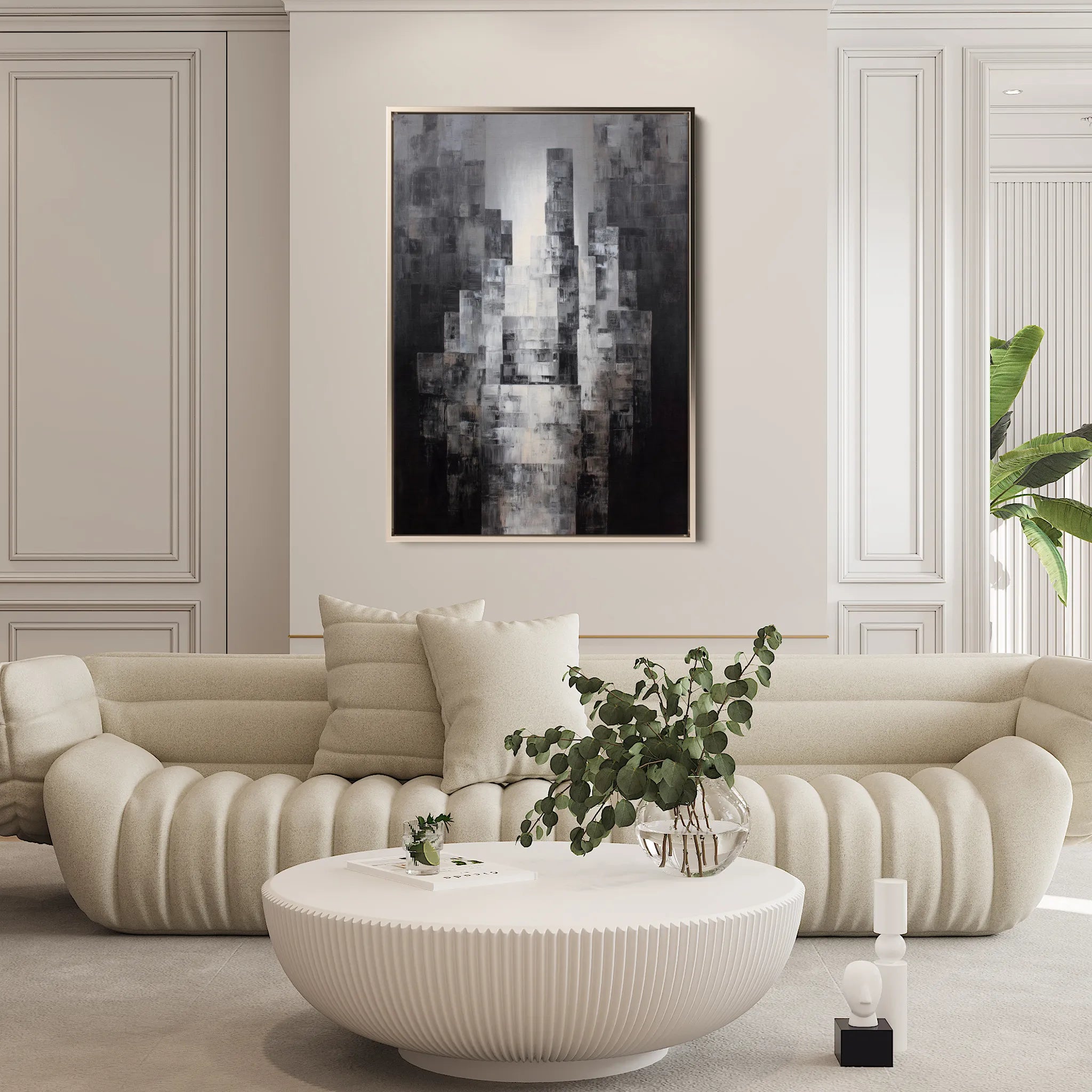 Abstract 1874 Canvas Art 18" x 24" / 45 x 60 cm / Black