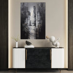 Abstract 1874 Canvas Art 18" x 24" / 45 x 60 cm / Black