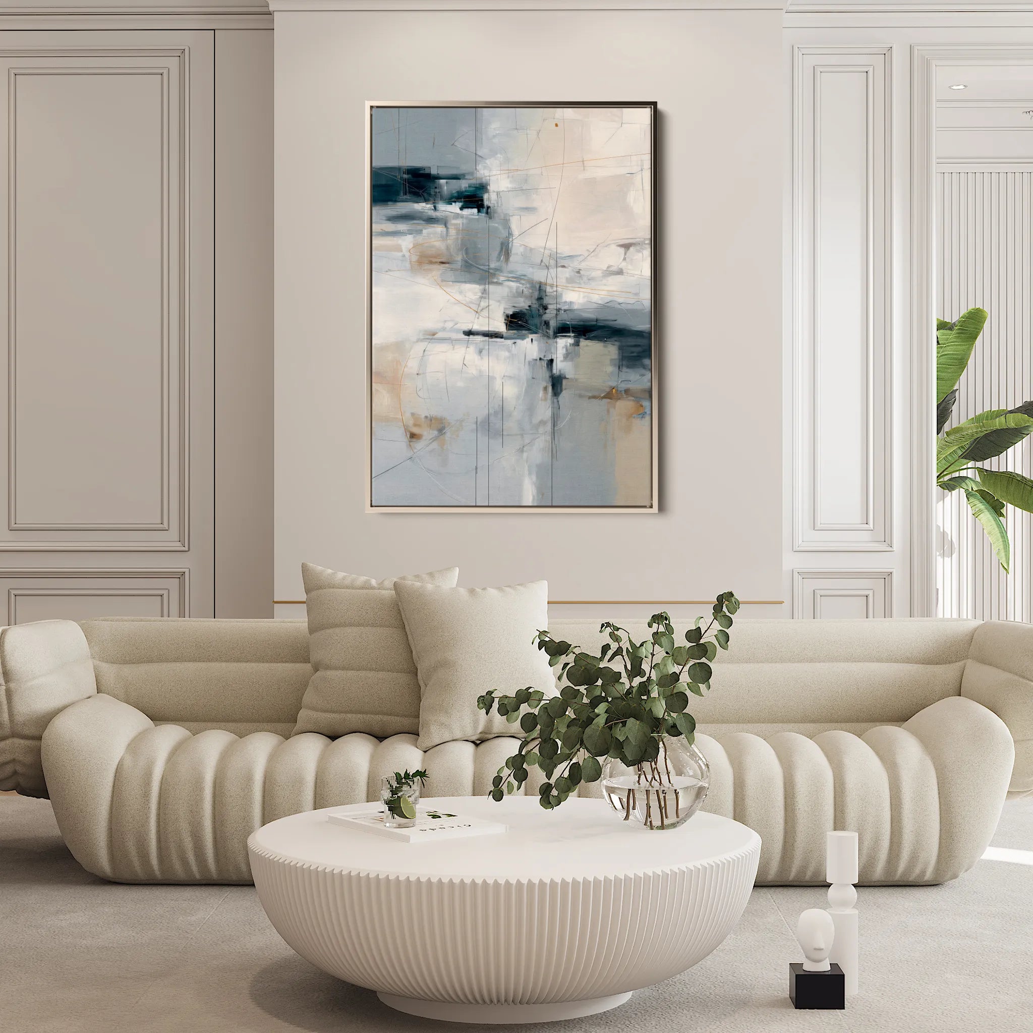 Abstract 1875 Canvas Art 18" x 24" / 45 x 60 cm / Black