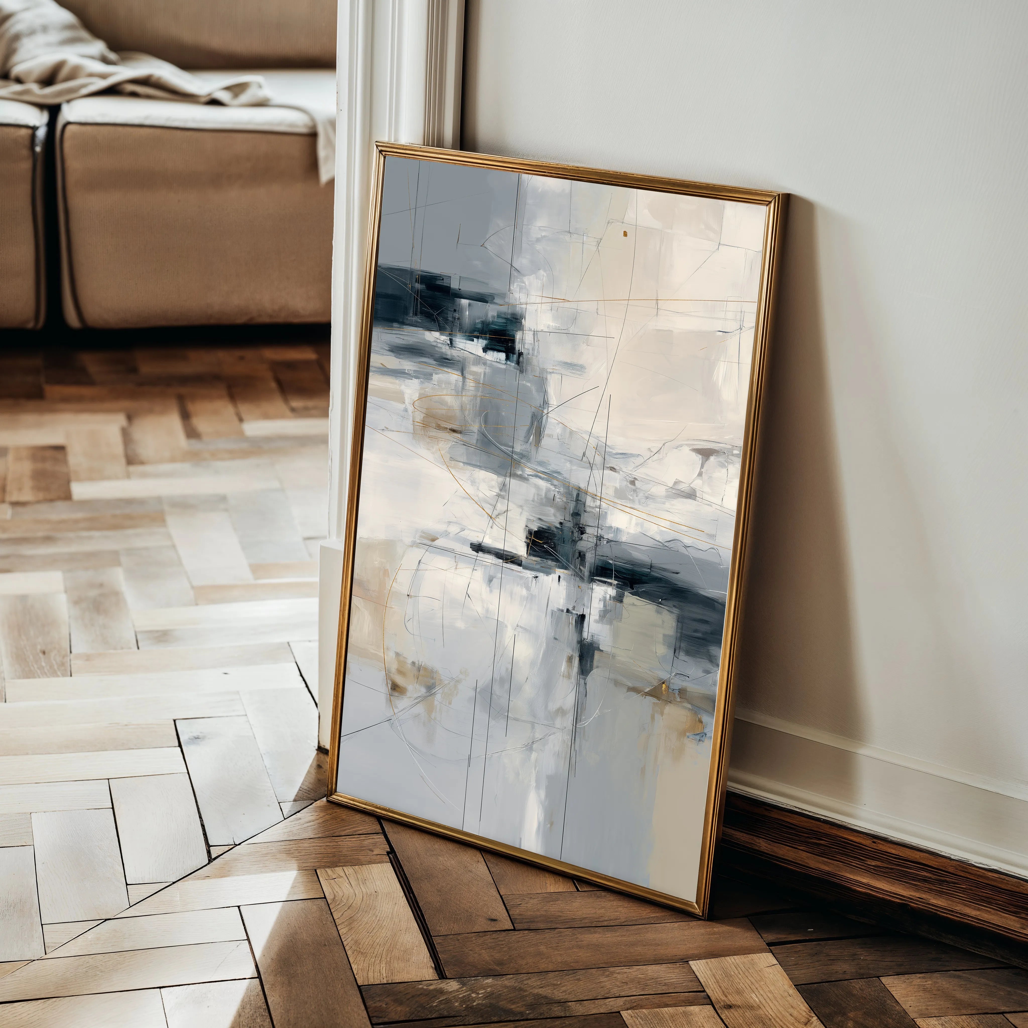 Abstract 1875 Canvas Art 18" x 24" / 45 x 60 cm / Black