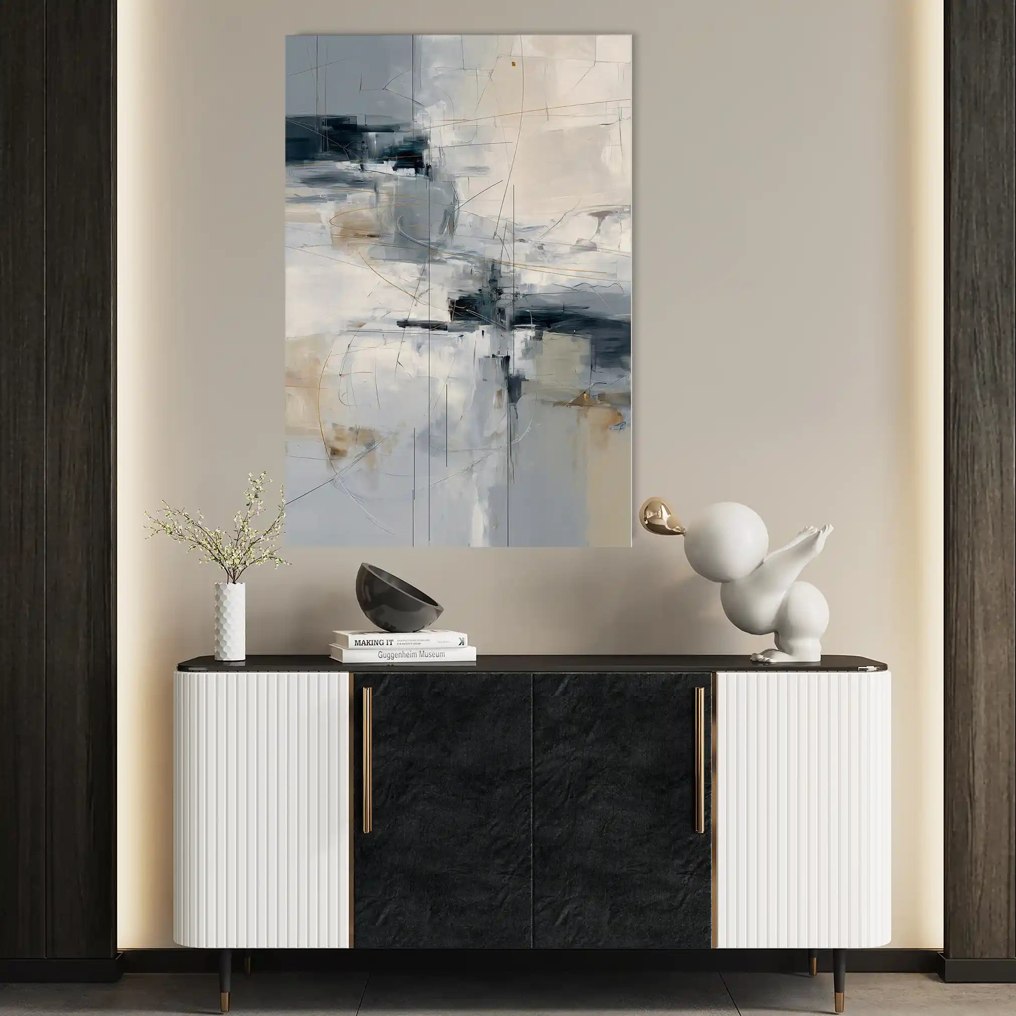 Abstract 1875 Canvas Art 60 x 40 cm / Black