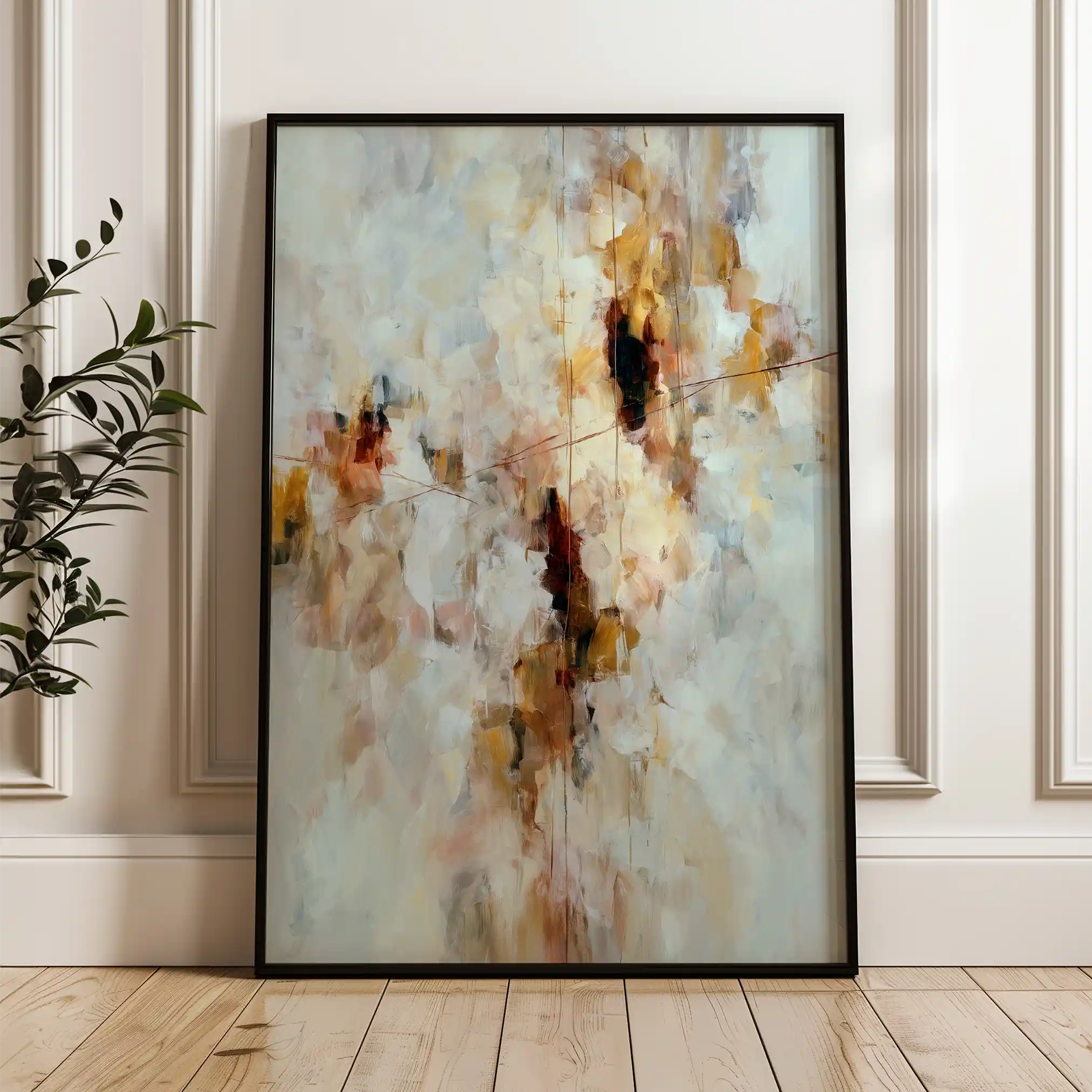 Abstract 1876 Canvas Art 18" x 24" / 45 x 60 cm / Black