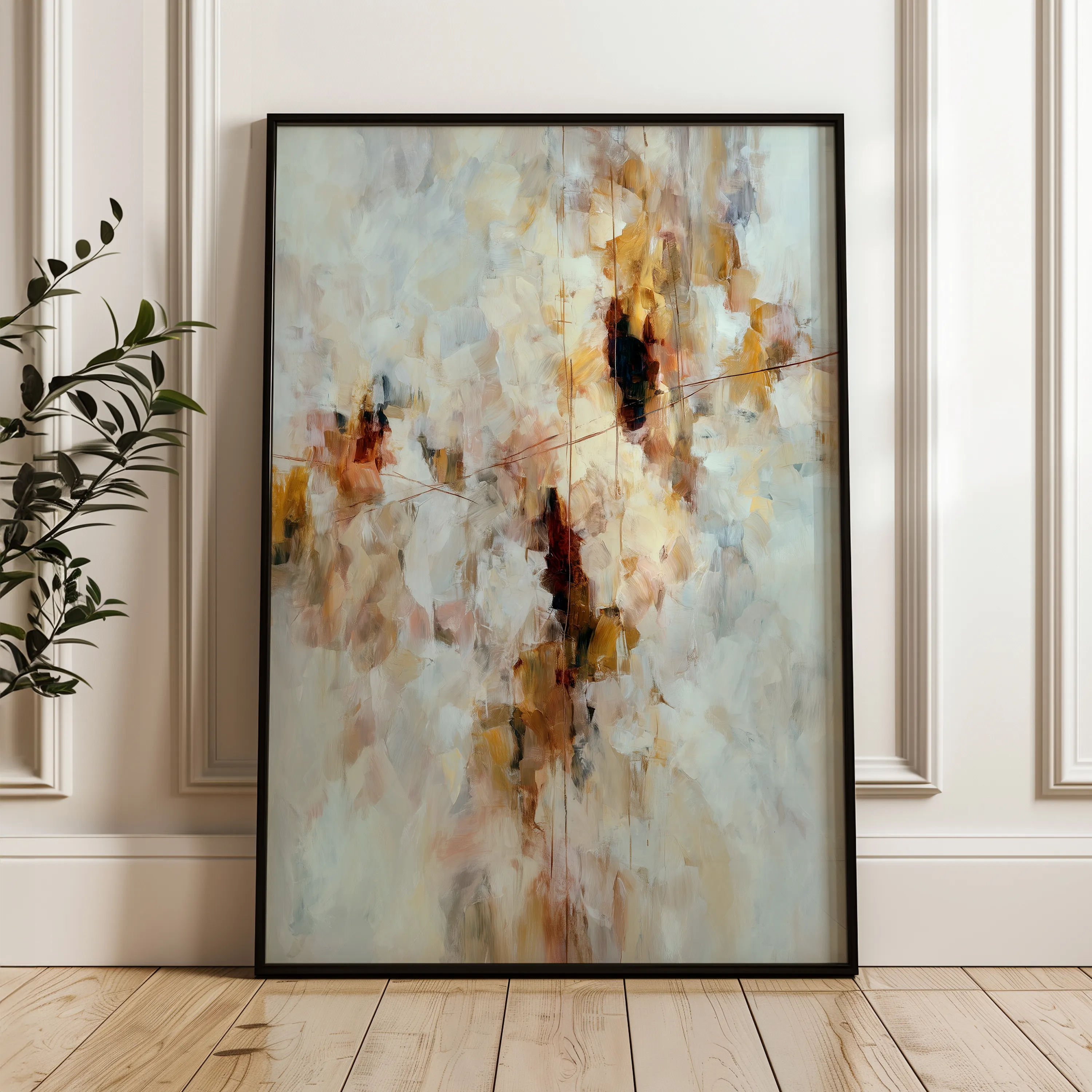 Abstract 1876 Canvas Art 18" x 24" / 45 x 60 cm / Black