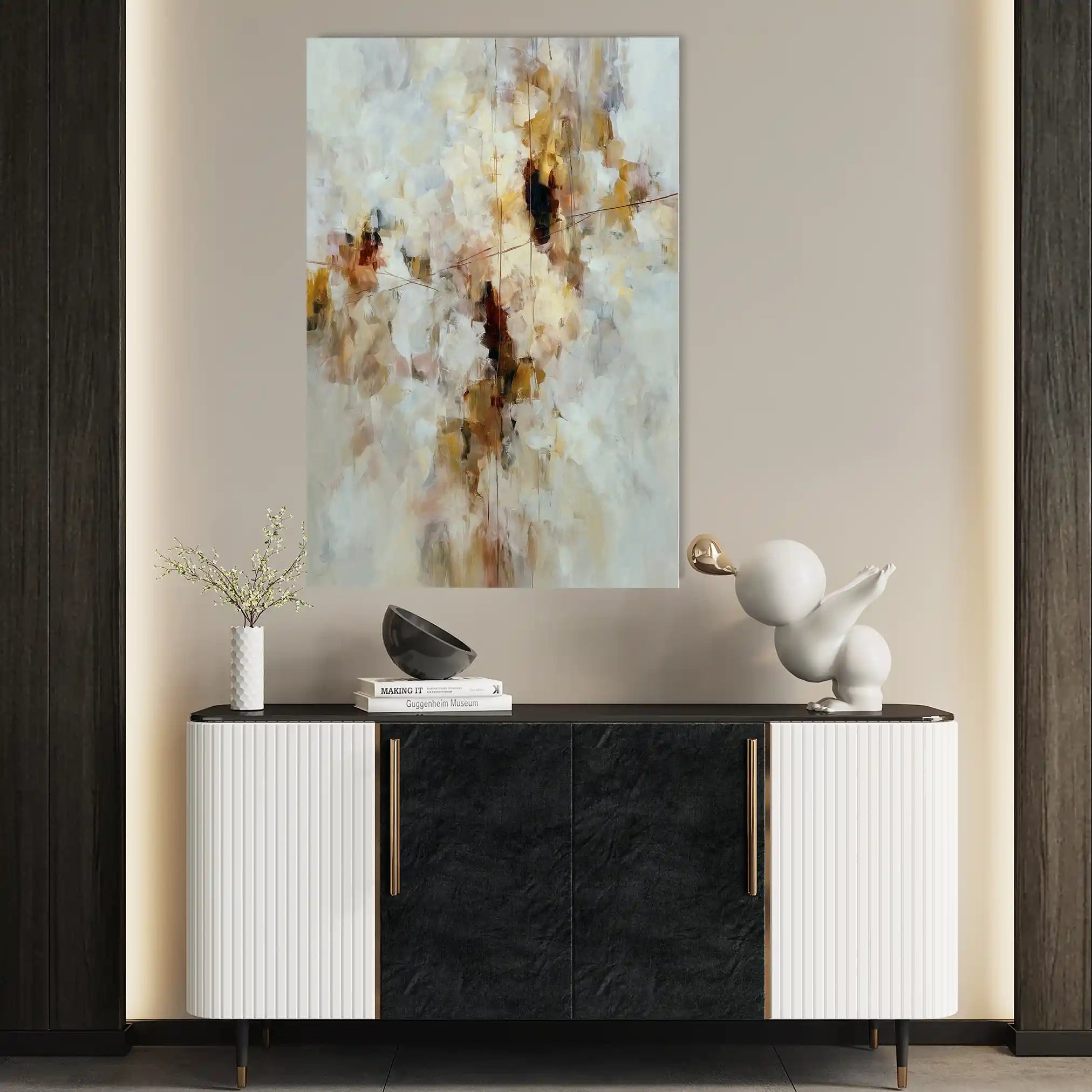 Abstract 1876 Canvas Art 18" x 24" / 45 x 60 cm / Black