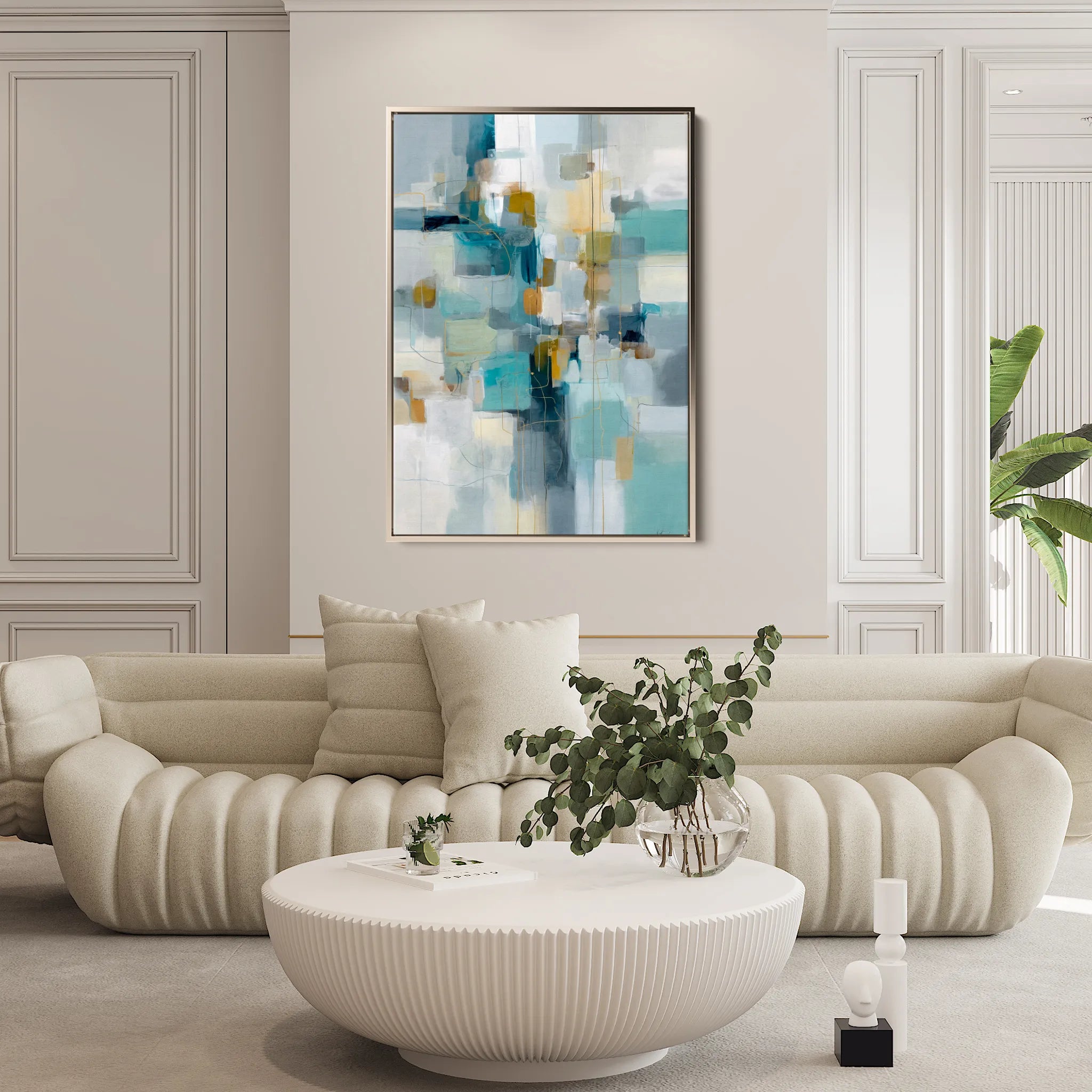 Abstract 1877 Canvas Art 18" x 24" / 45 x 60 cm / Black