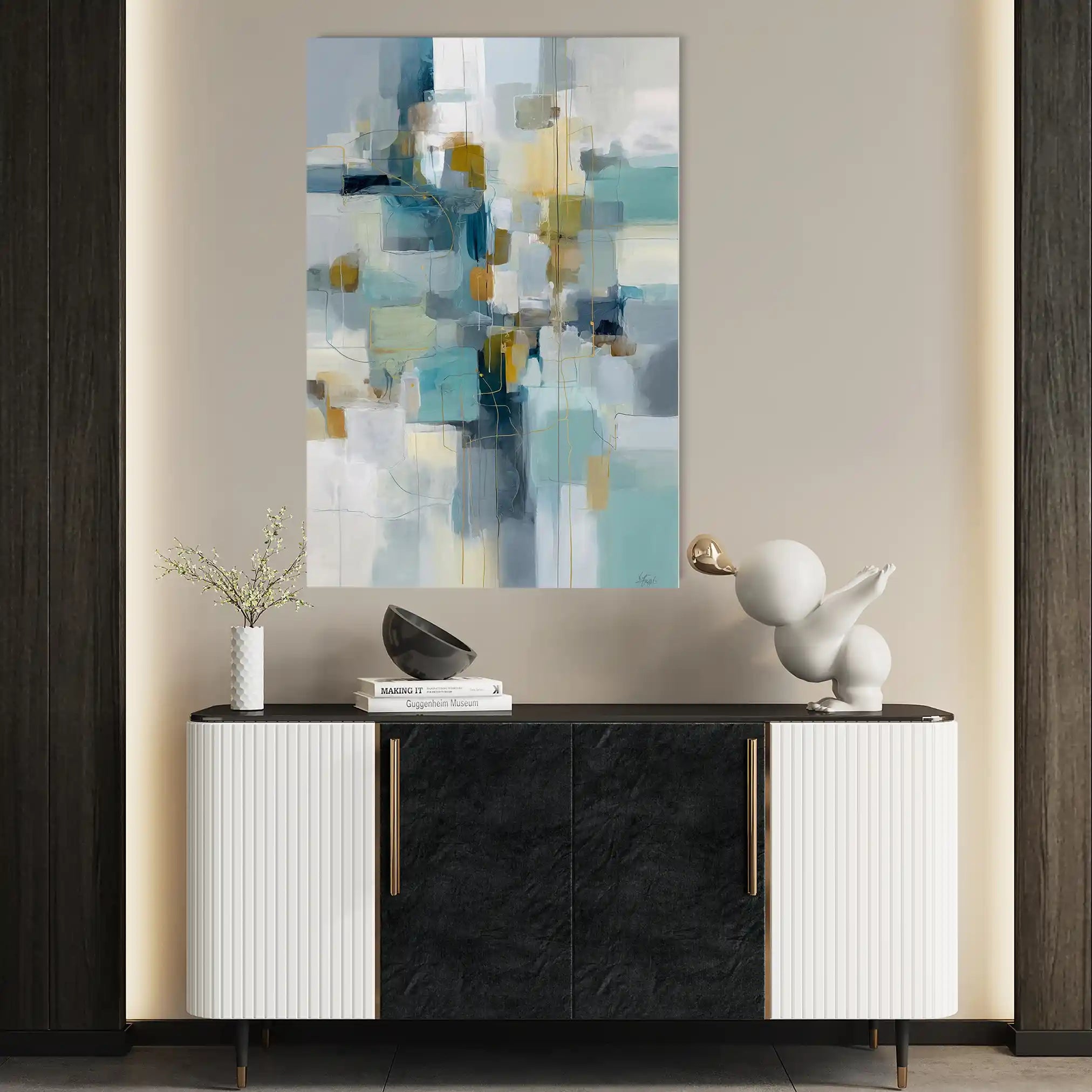 Abstract 1877 Canvas Art 60 x 40 cm / Black