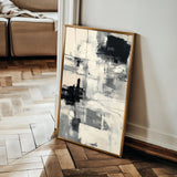 Abstract 1878 Canvas Art 18" x 24" / 45 x 60 cm / Black