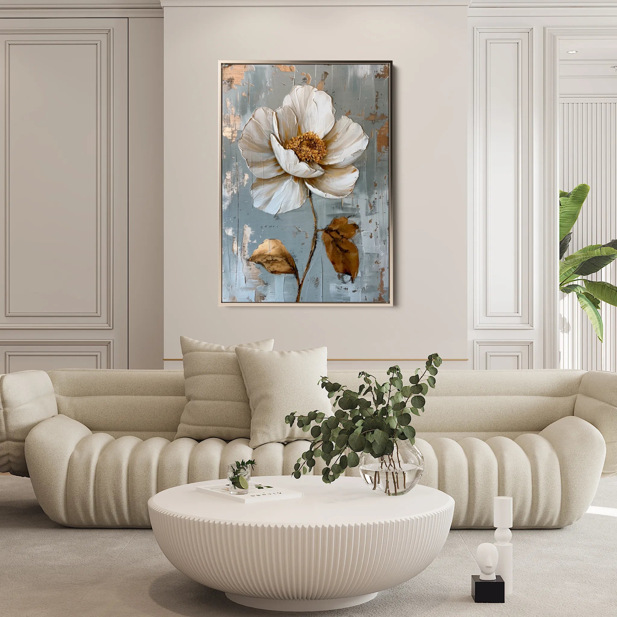 Floral 188 Canvas Art 18" x 24" / 45 x 60 cm / Black