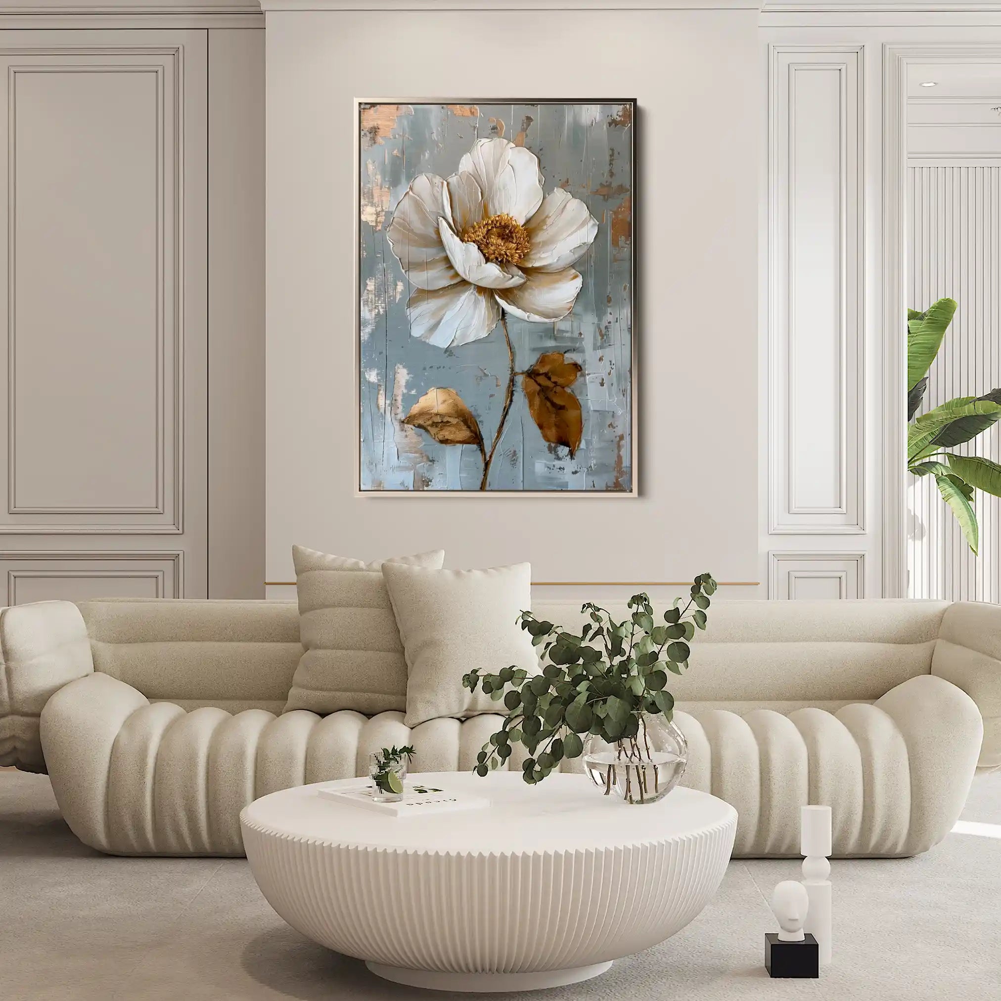 Floral 188 Canvas Art 60 x 40 cm / Black