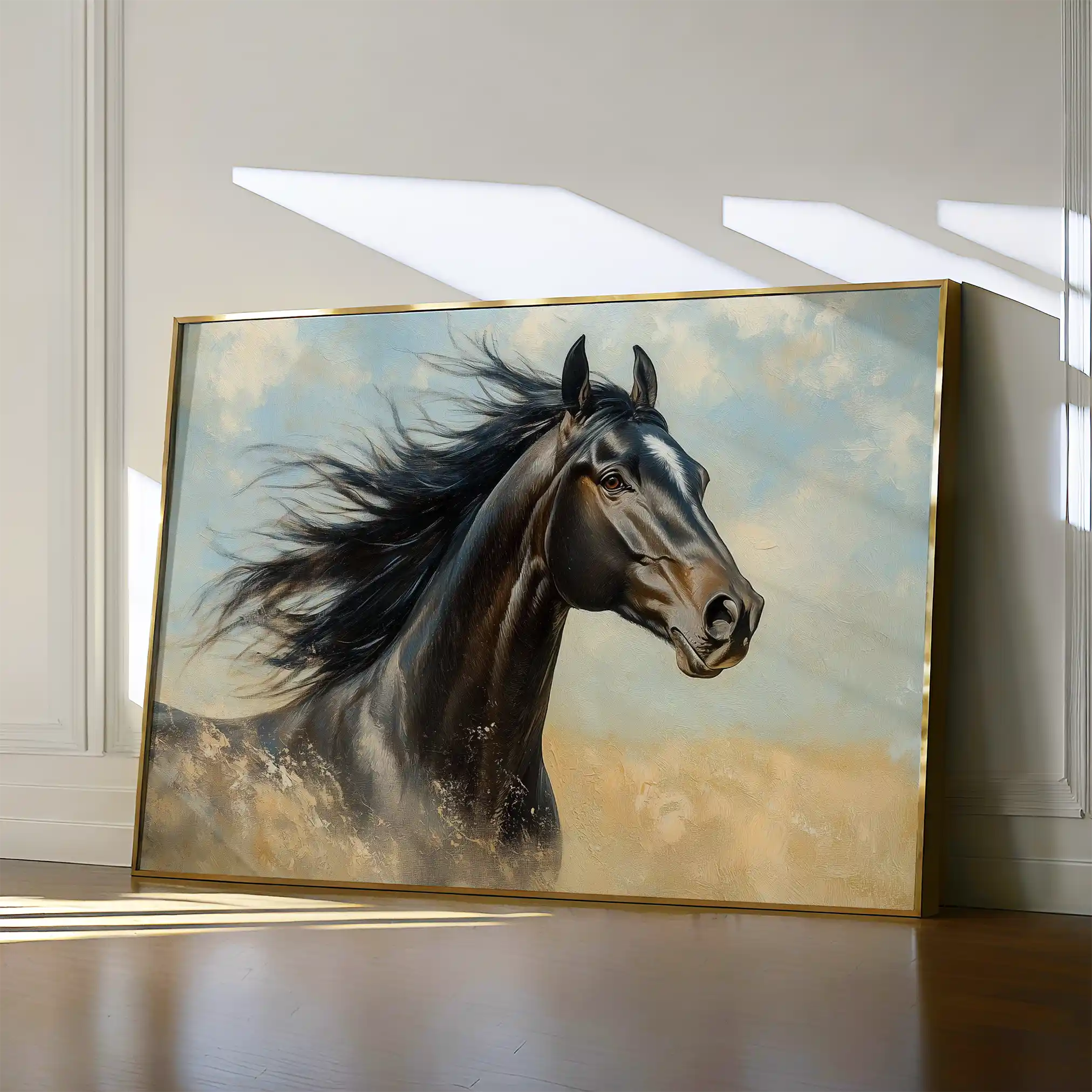 Horses 188 Canvas Art 60 x 40 cm / Black
