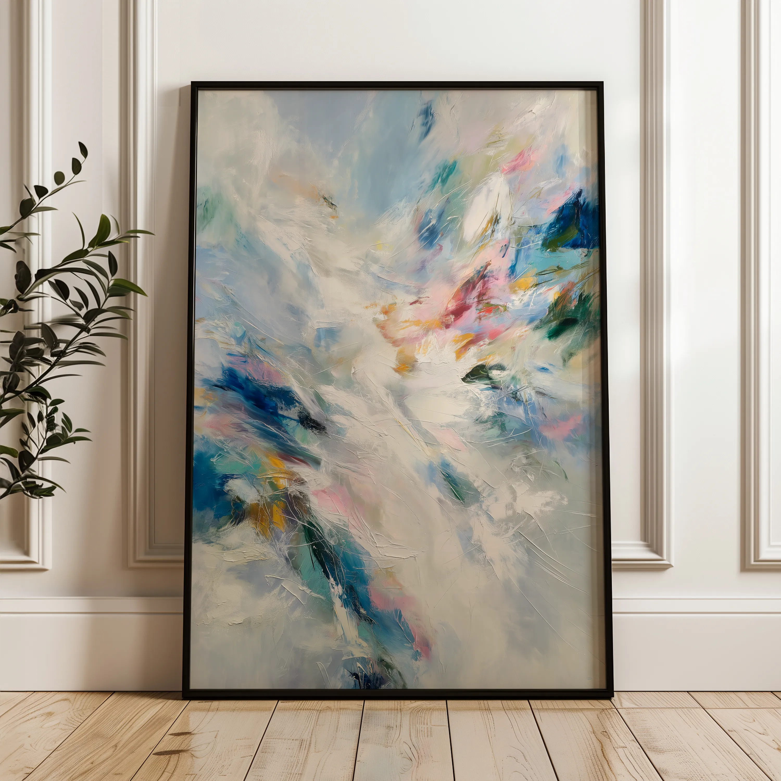 Abstract 1880 Canvas Art 18" x 24" / 45 x 60 cm / Black