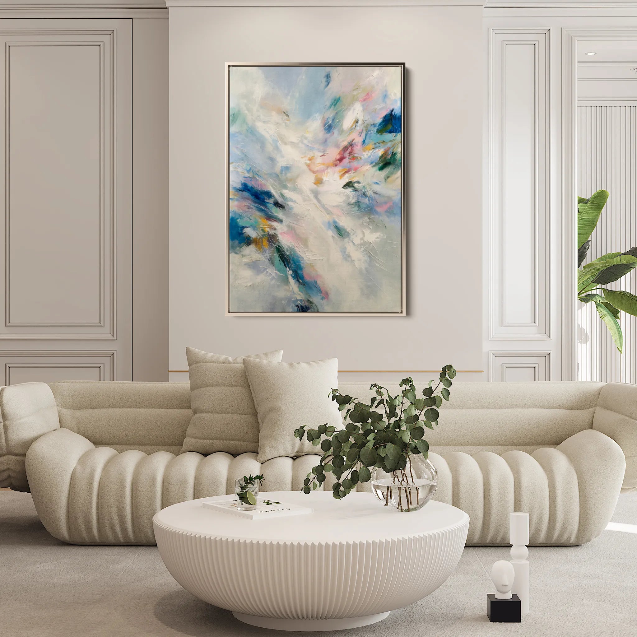 Abstract 1880 Canvas Art 18" x 24" / 45 x 60 cm / Black