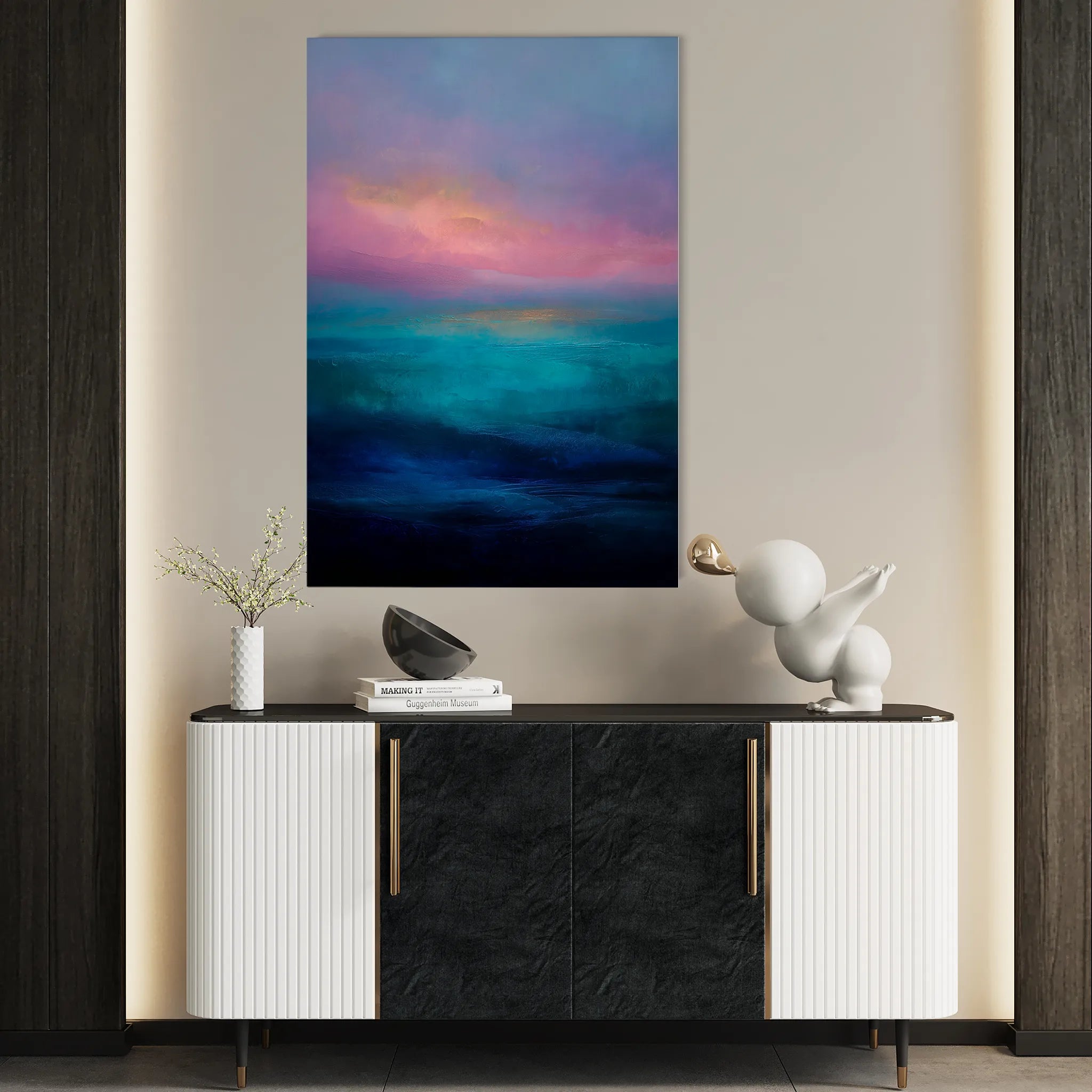 Abstract 1881 Canvas Art 18" x 24" / 45 x 60 cm / Black