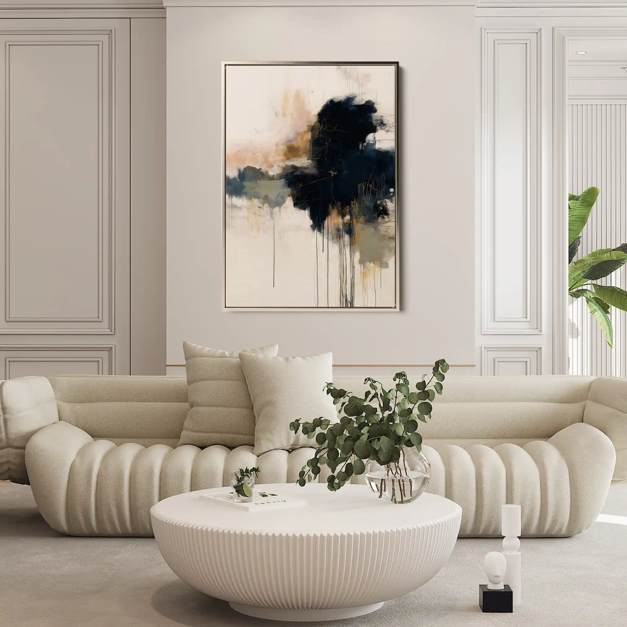 Abstract 1882 Canvas Art 18" x 24" / 45 x 60 cm / Black